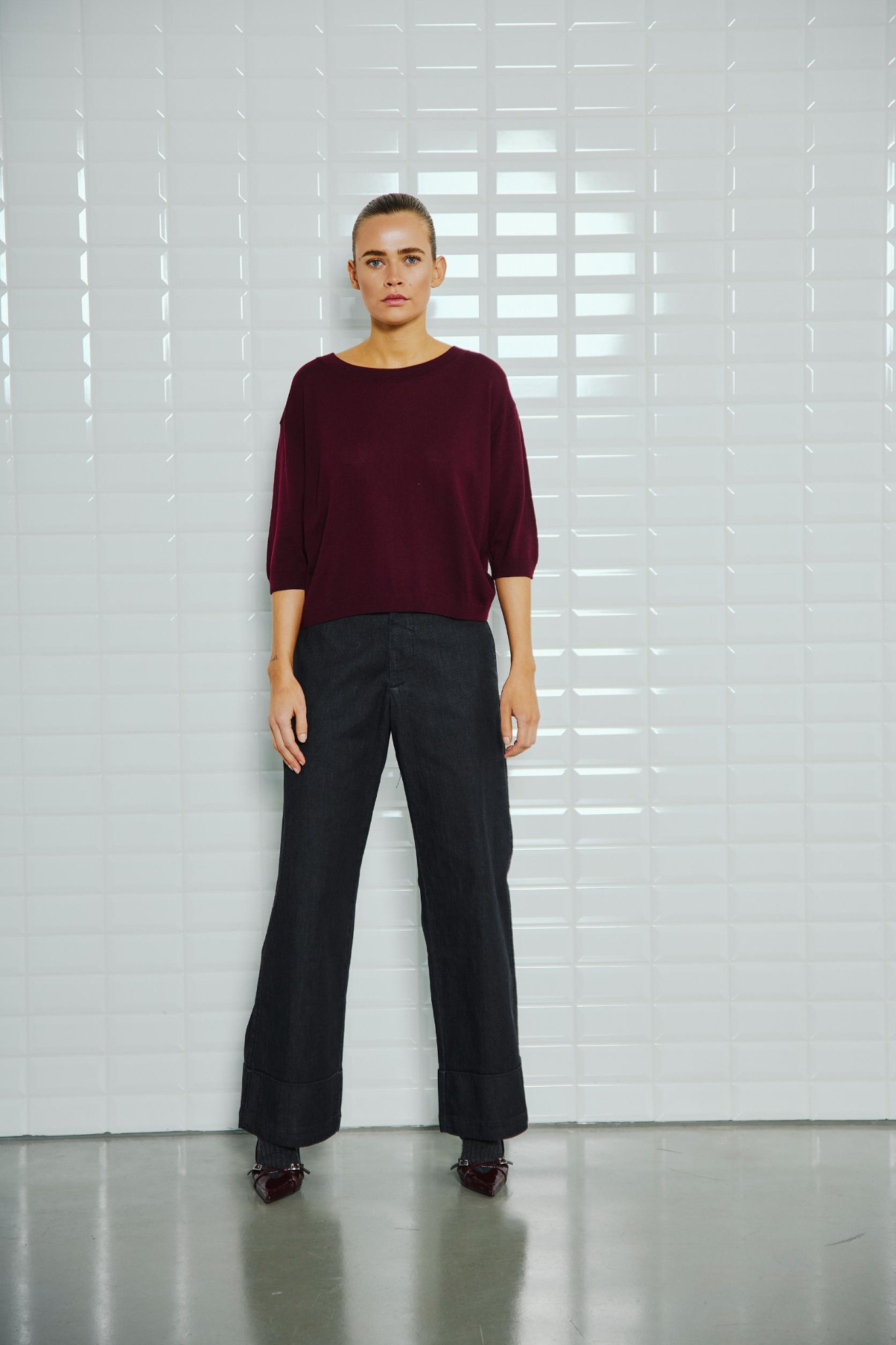 KAI SS PULLOVER - WINE MELANGE