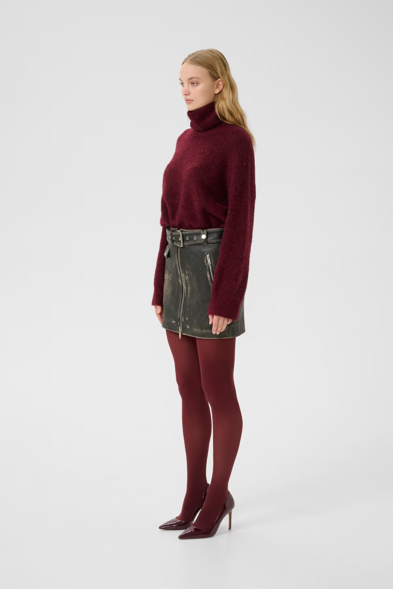 ALPHAGZ ROLLNECK KNIT - BLOOD RED MÉLANG