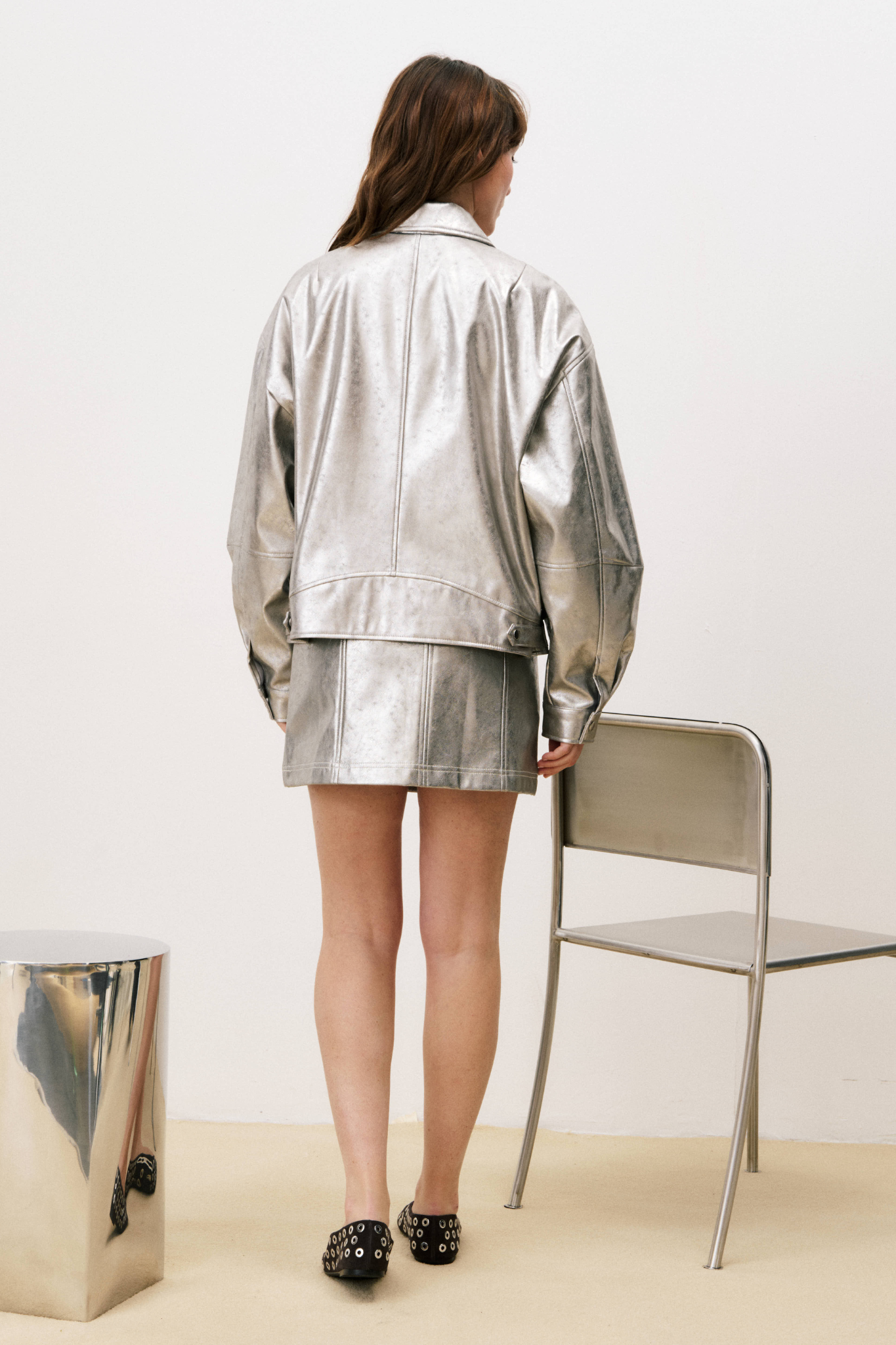 CHAMINA BOMBER JACKET - SILVER