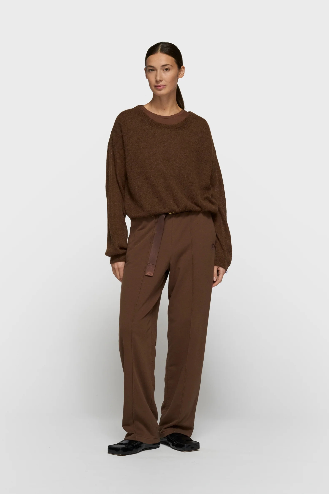 THIN KNIT SWEATER - DARK TRUFFLE