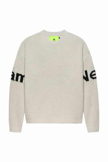 NAME CREW KNITWEAR - GREY MELANGE