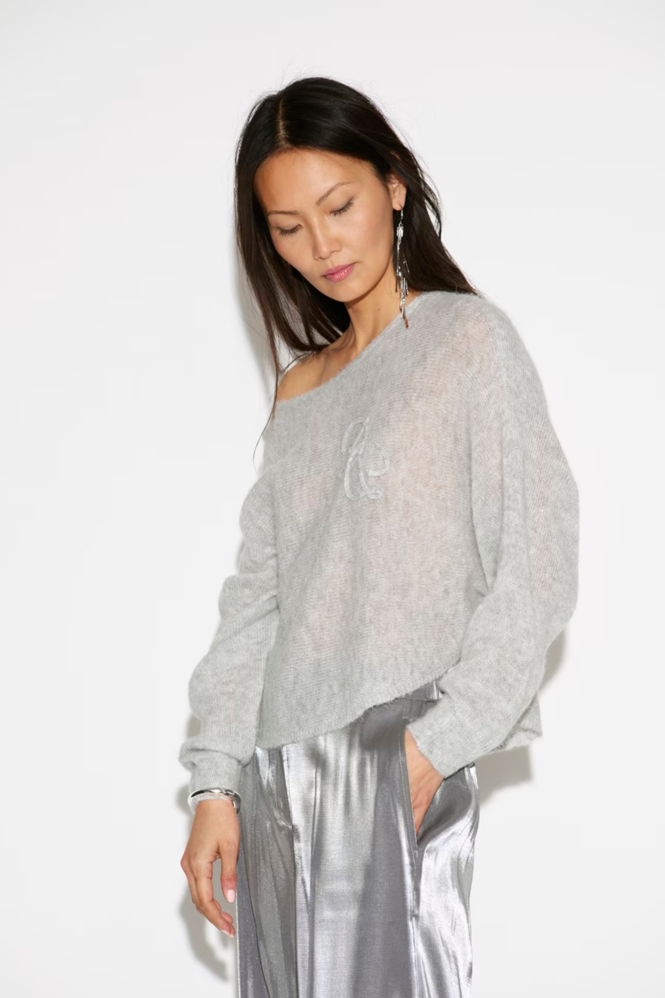 MONTRE MONOGRAM SWEATER - HEATHER GREY