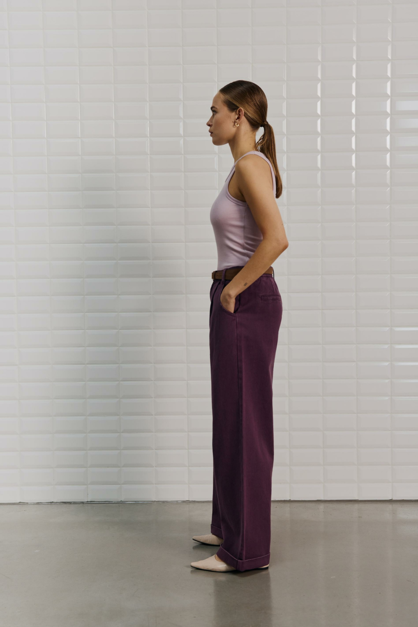 STEFFI HW WIDE PANT - BLACKBERRY