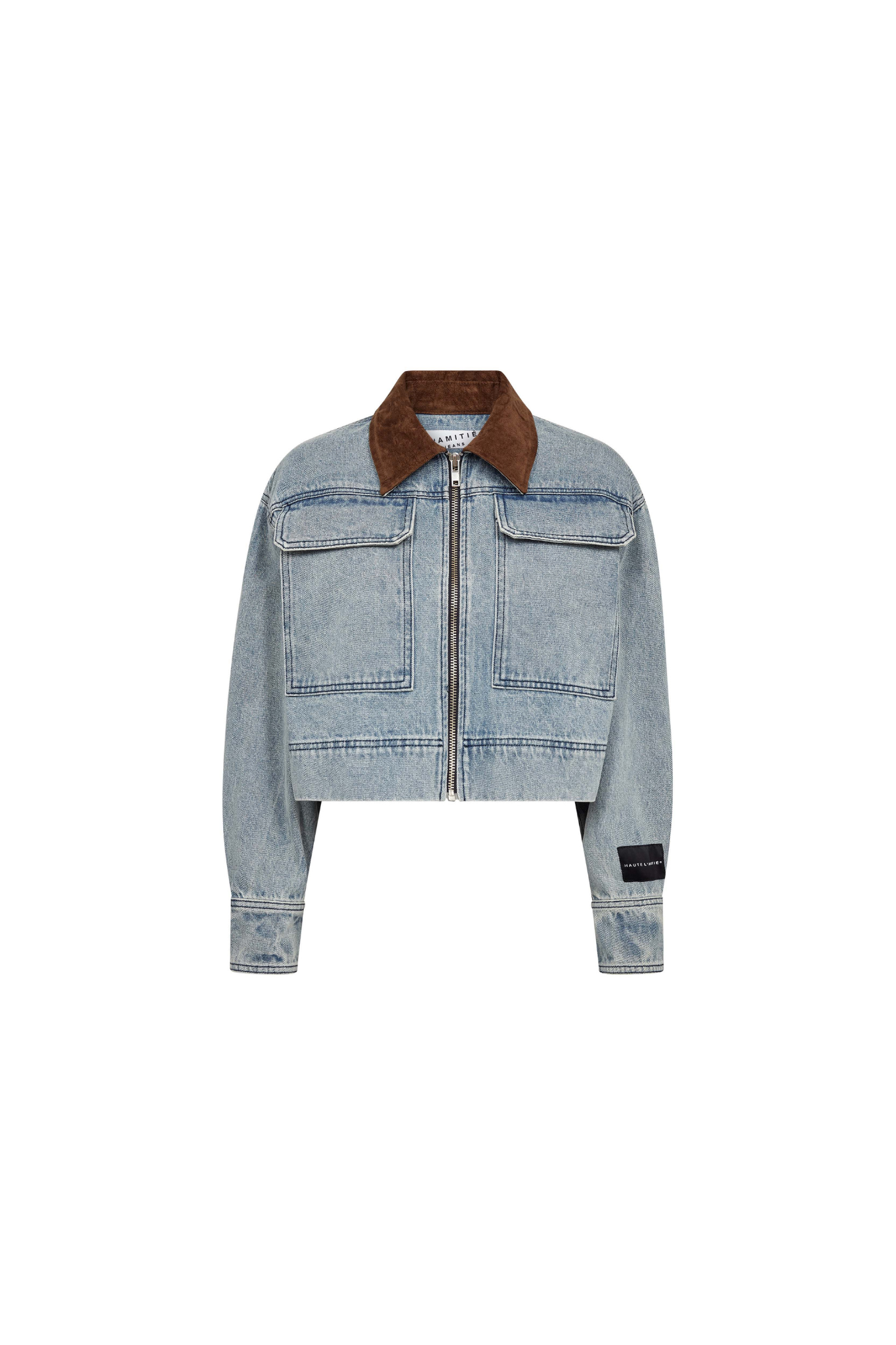 MELIZA CROP DENIM JACKET - BLEACHED DENIM