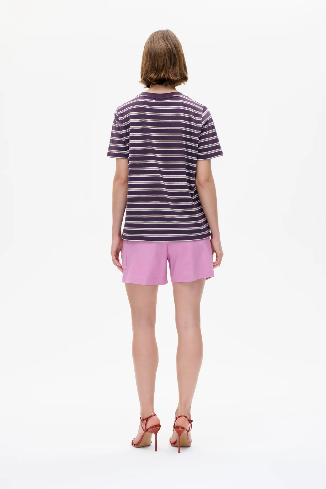 JAWO T-SHIRT - PLUM POLO STRIPE
