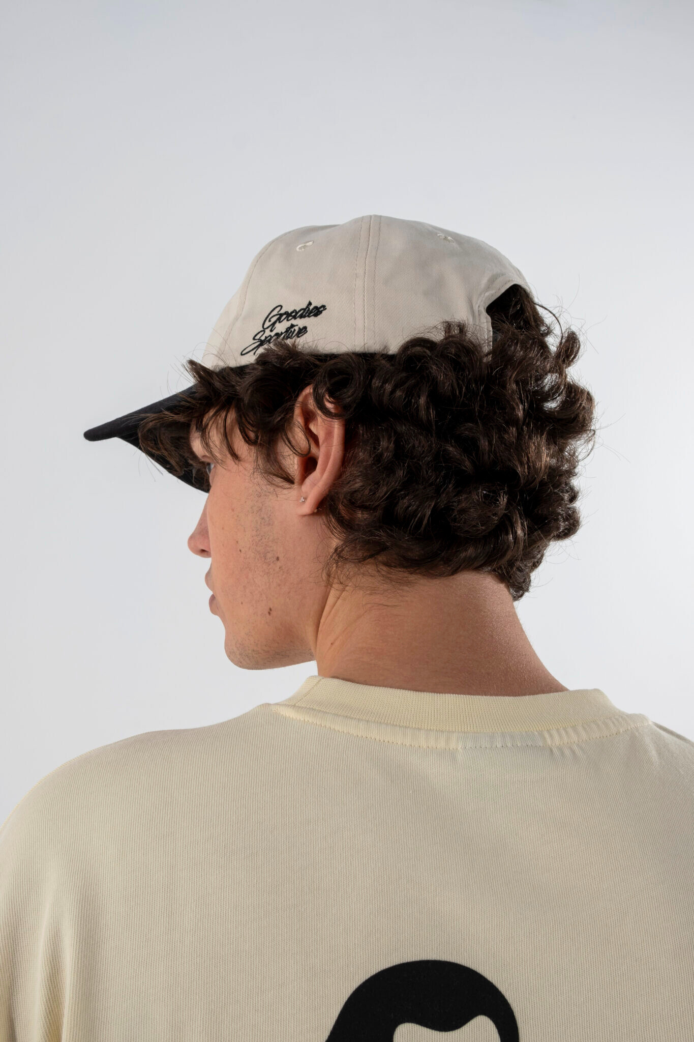 Goodies Sportive appaloosa cap in ecru and black. Back view