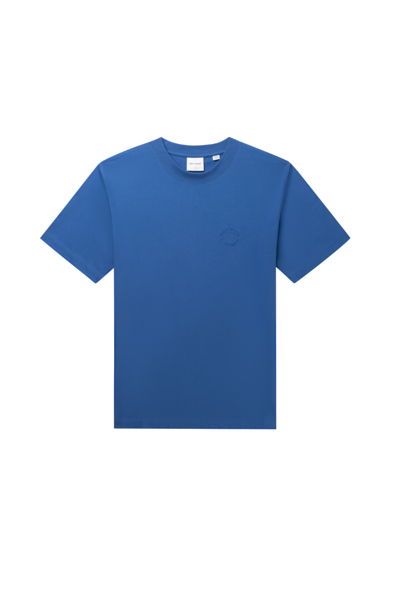 Daily Paper blue tshirt with logo in blue. Front flatlay view