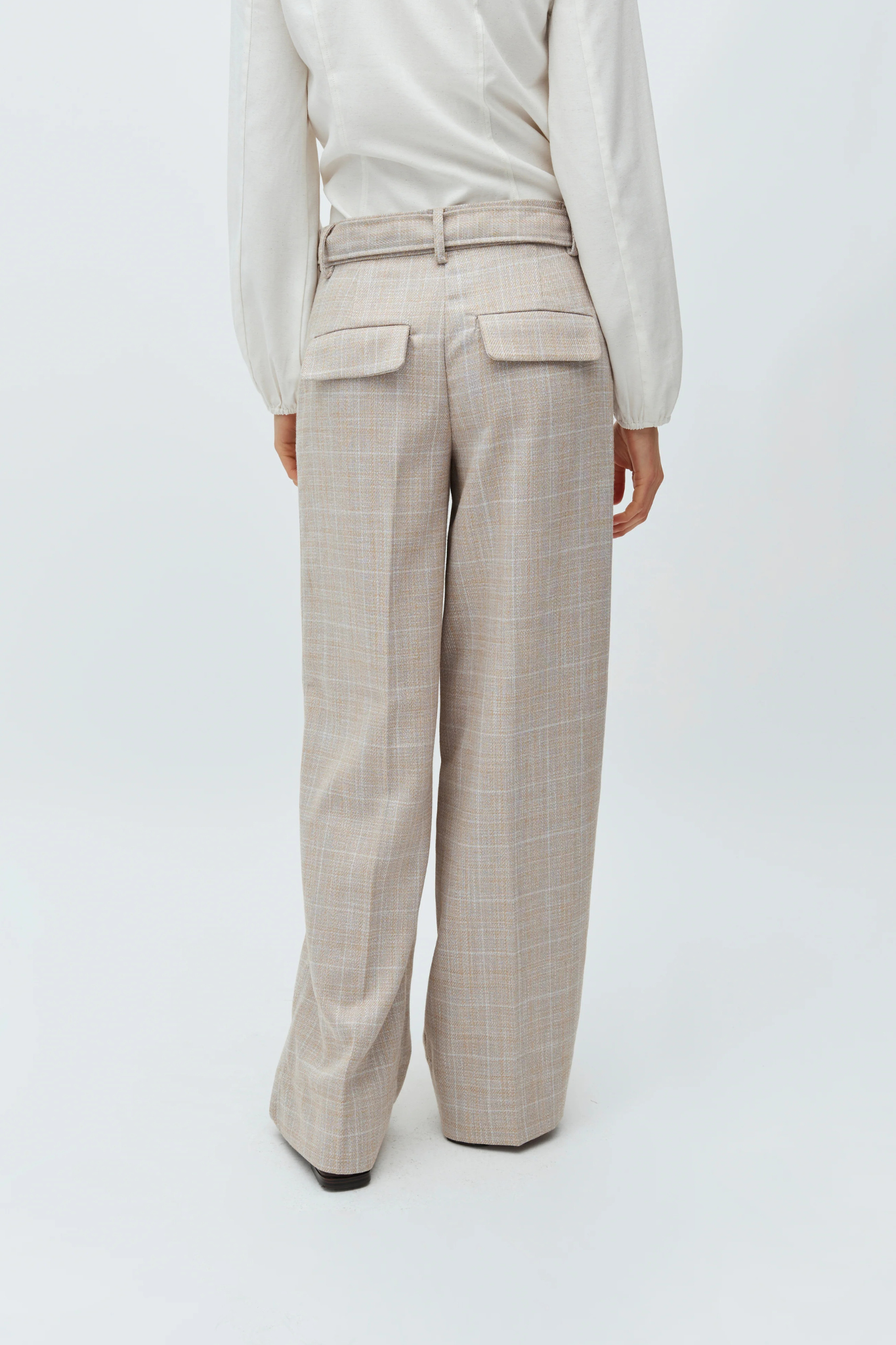 CLEMENTA LASLO PANTS - BEIGE CHECK