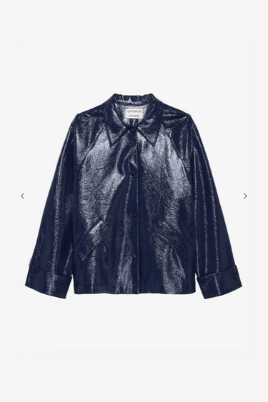 VEGAN LEATHER JACKET - MIDNIGHT BLUE