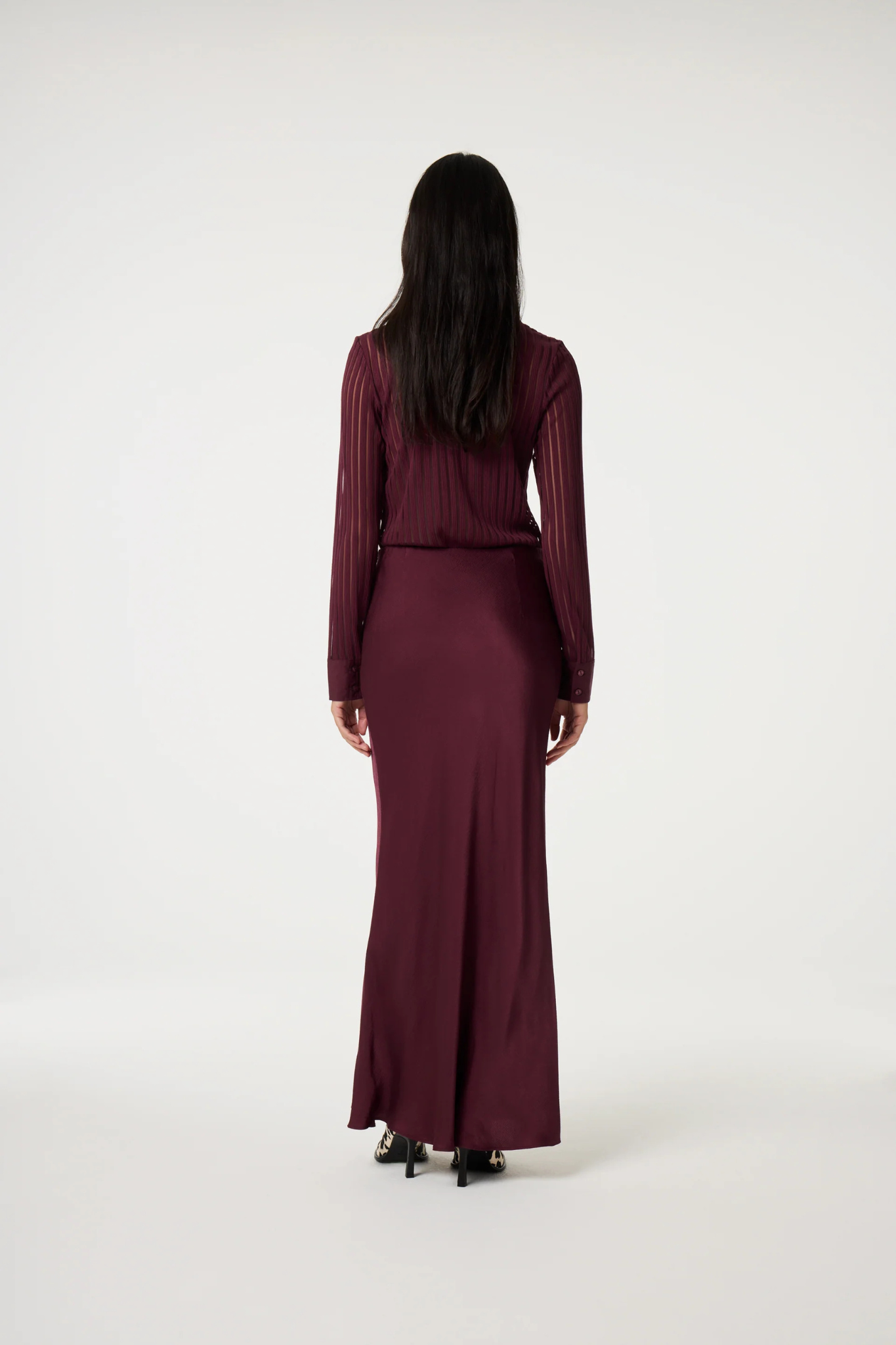 LAURENT MAXI SKIRT - DEEP BURGUNDY