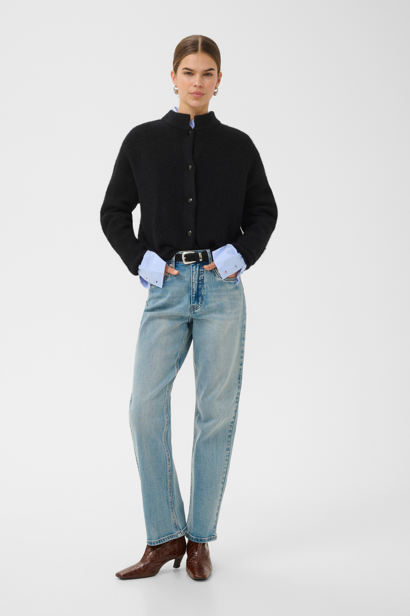 ALPHA SHORT CARDIGAN - SKY CAPTAIN MELANGE
