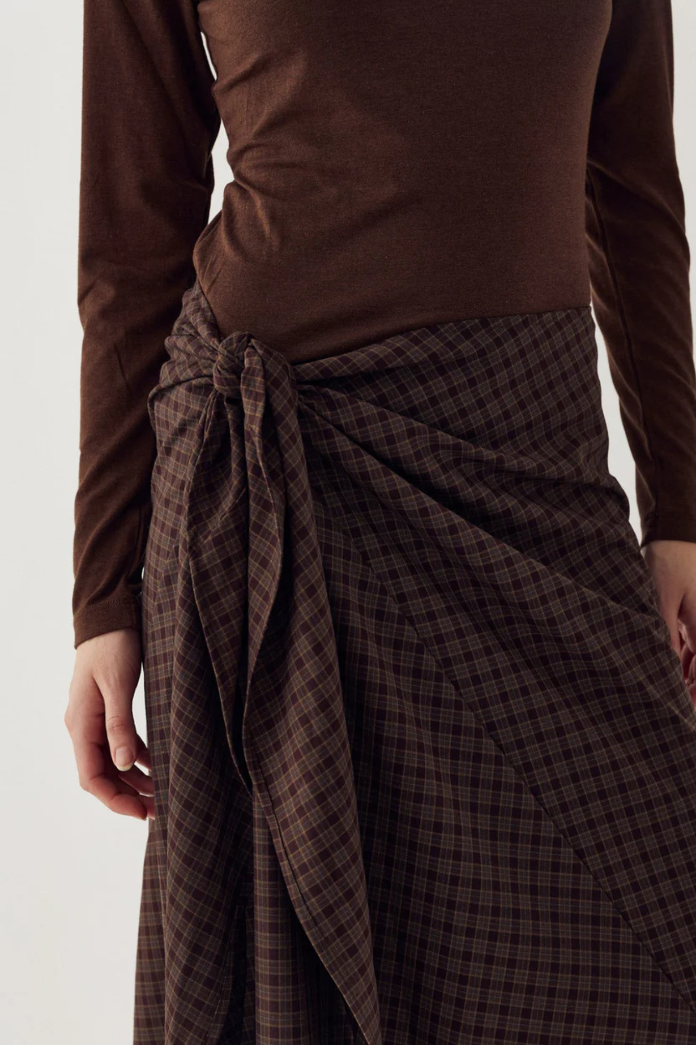 MITTY SKIRT - DEVANA BROWN CHECK
