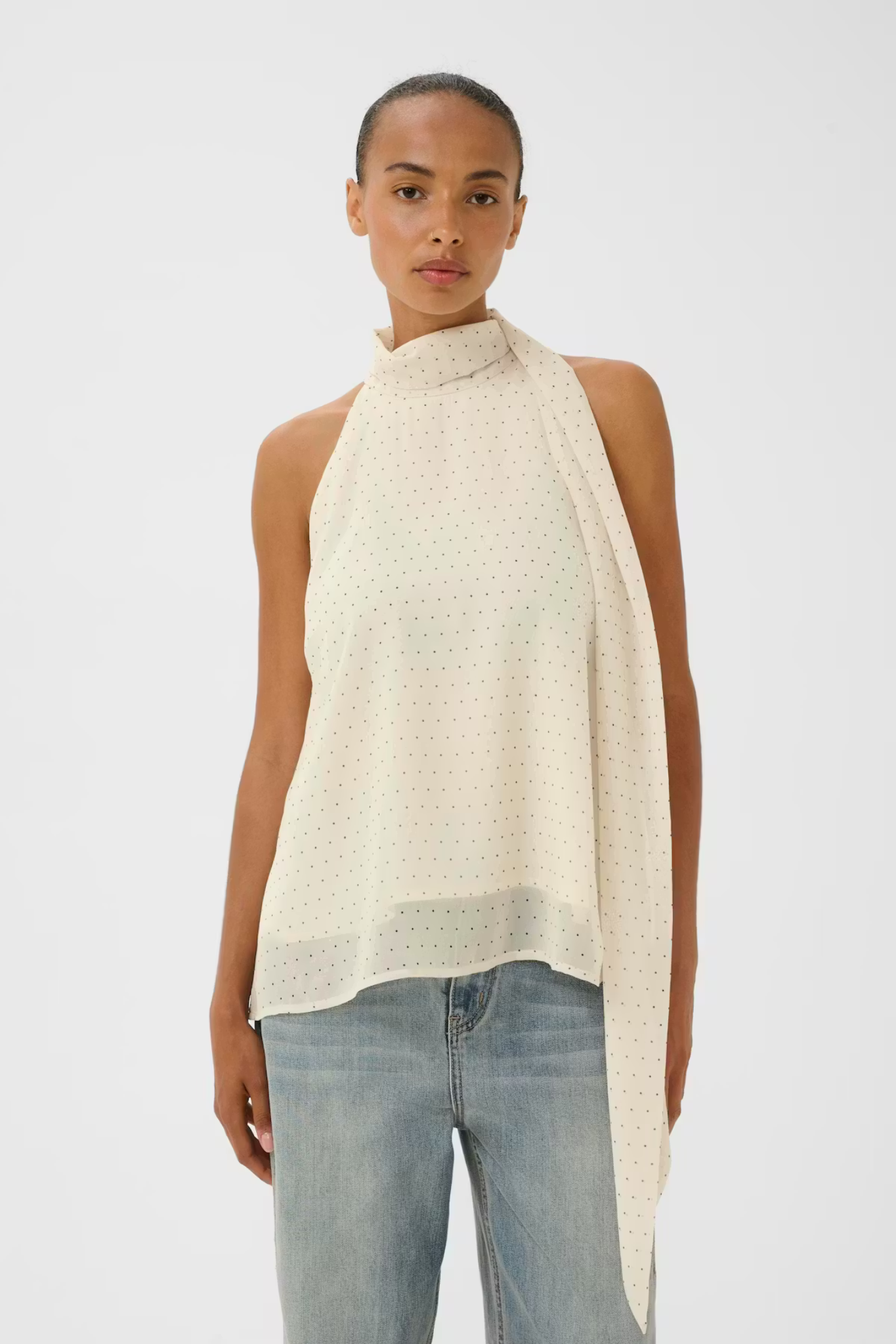 DORAH P BLOUSE - BIRCH DOT/WHITE