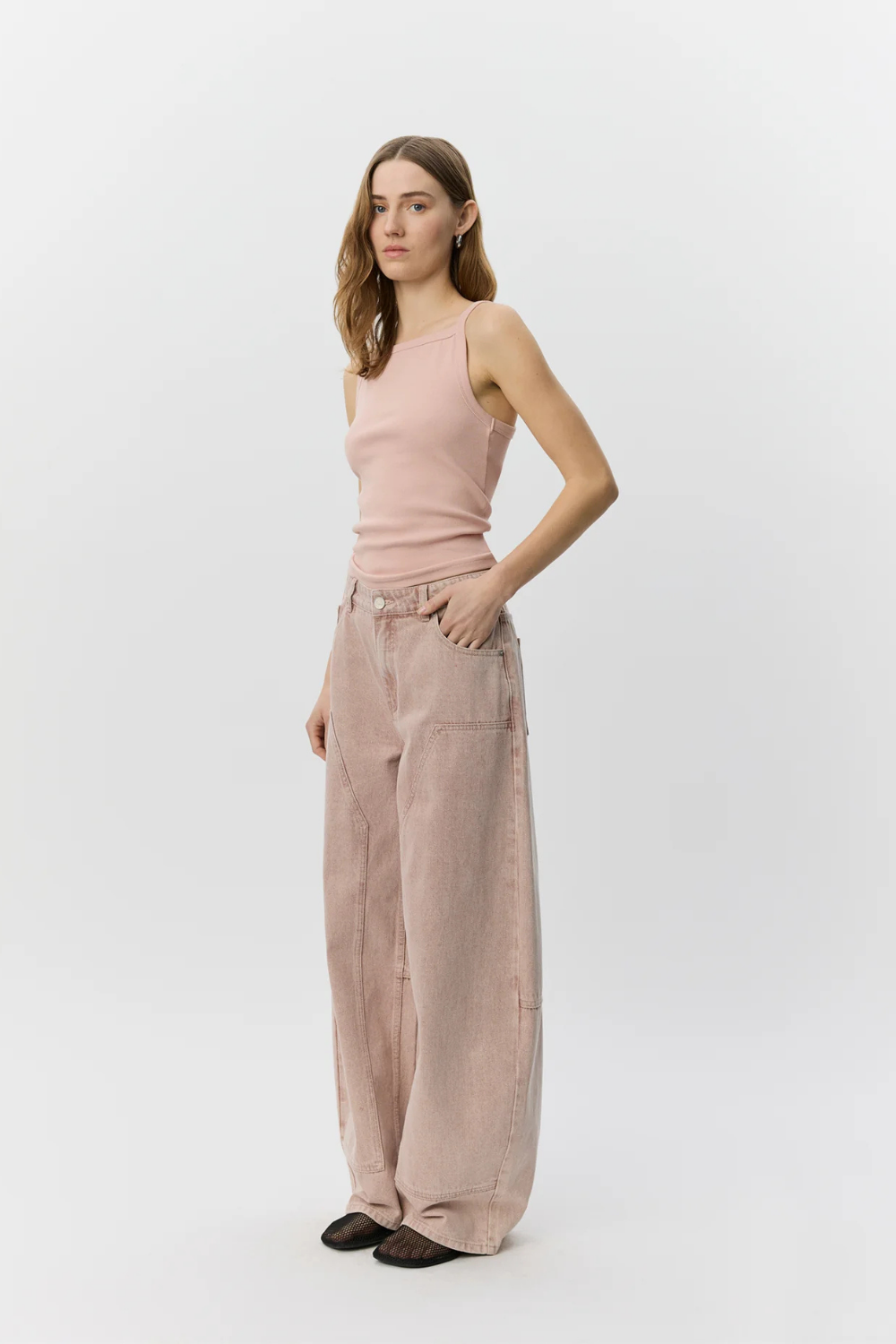 BREE RIB TANK TOP - DUSTY ROSE