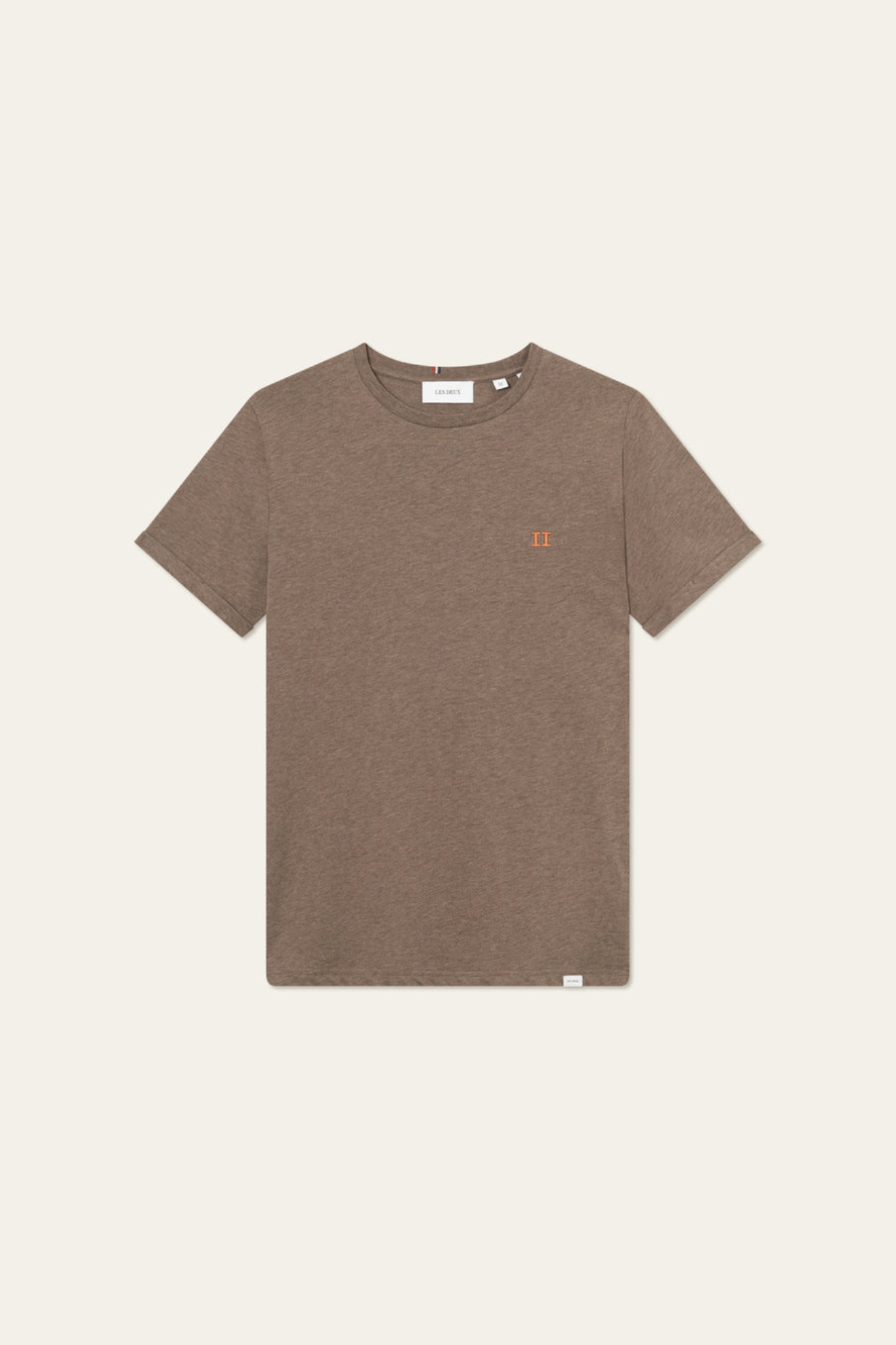 NORREGAARD T-SHIRT - MOUNTAIN GREY MELANGE/ORANGE