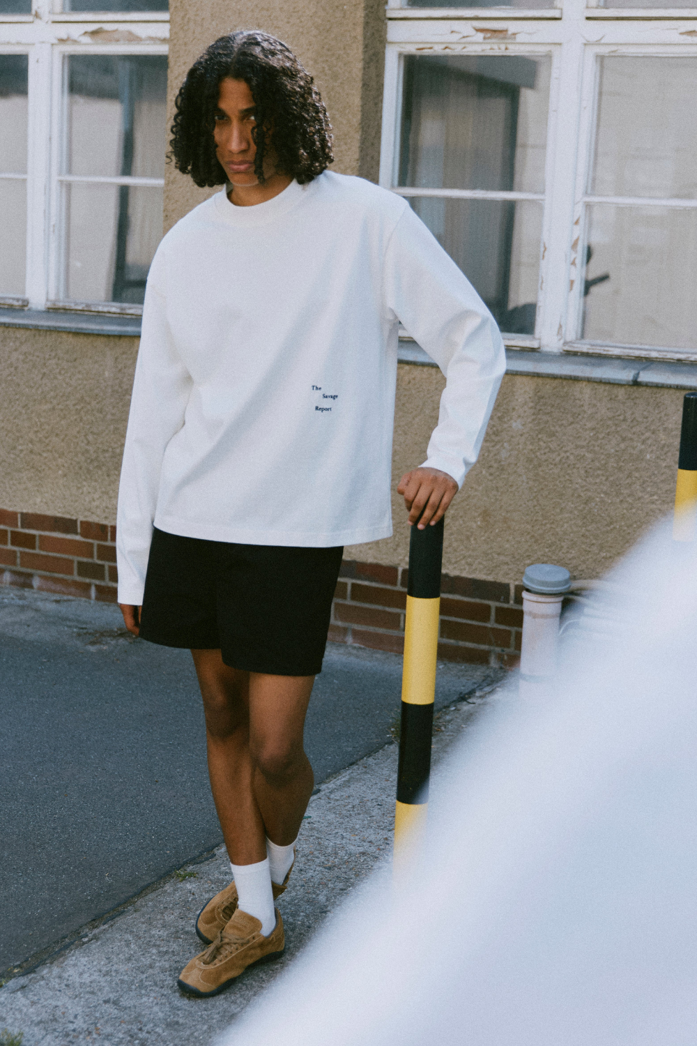 LOGO BAR LONGSLEEVE SWEATER - OFF WHITE