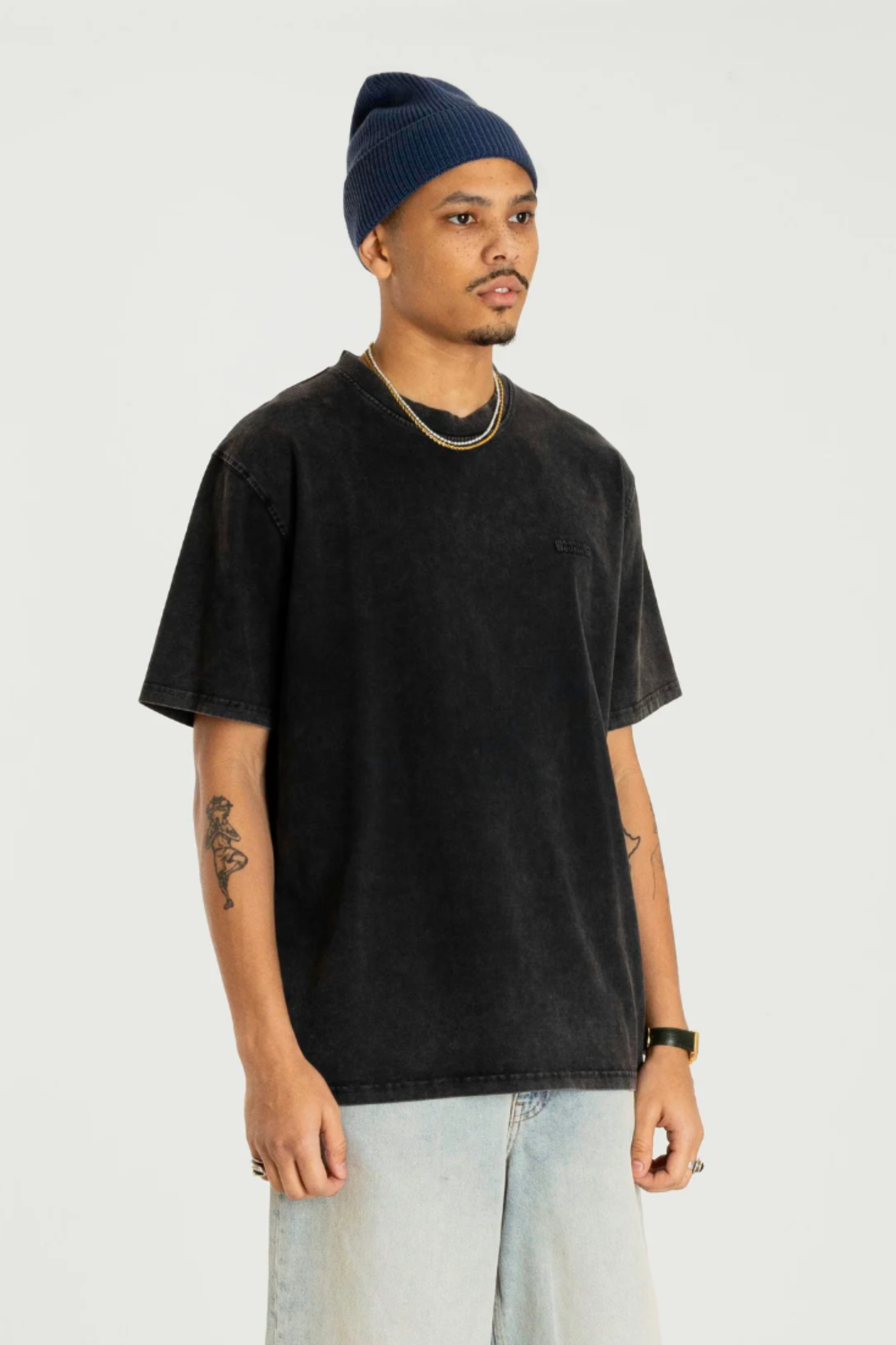 BAINE WASHED T-SHIRT - BLACK