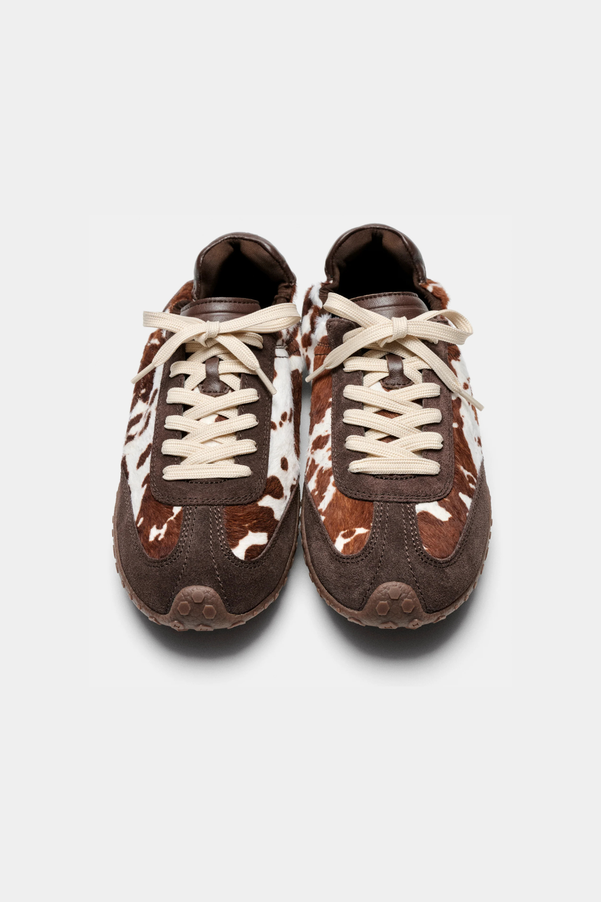 BRIDGE COW PRINT WOMEN SNEAKERS - BROWN