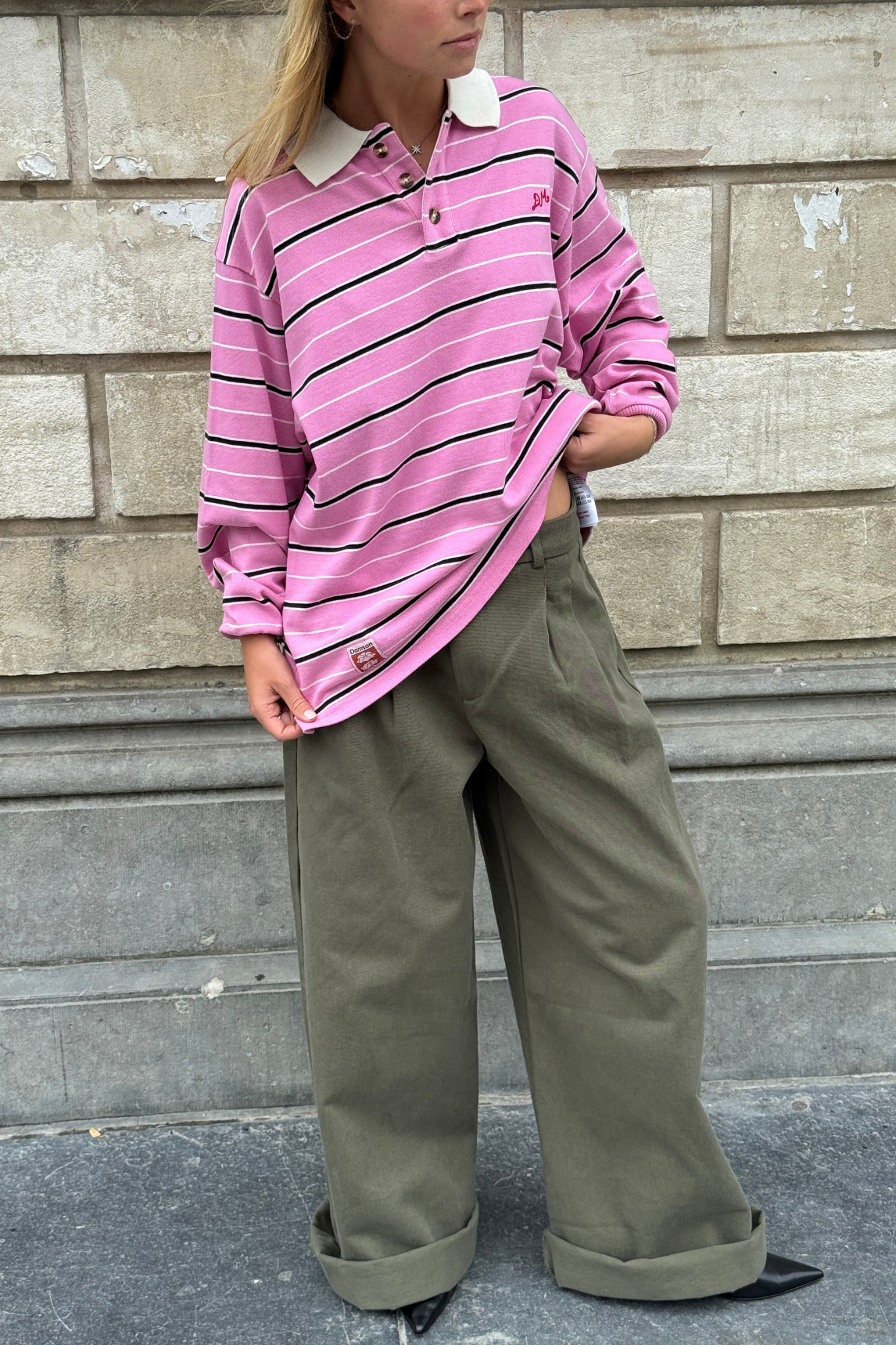 REMIE RUGBY SHIRT - PINK STRIPE