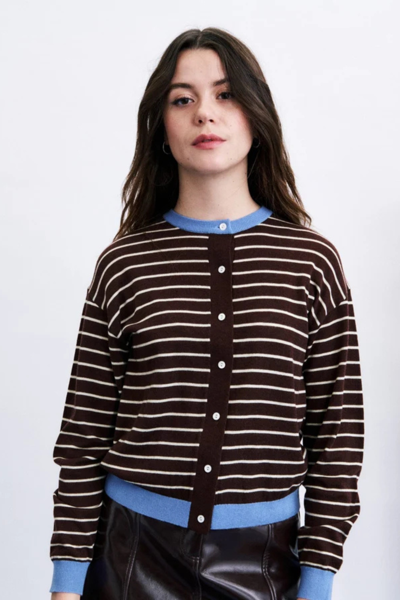 KASTRO SET CARDIGAN SCARF - ICE BROWN