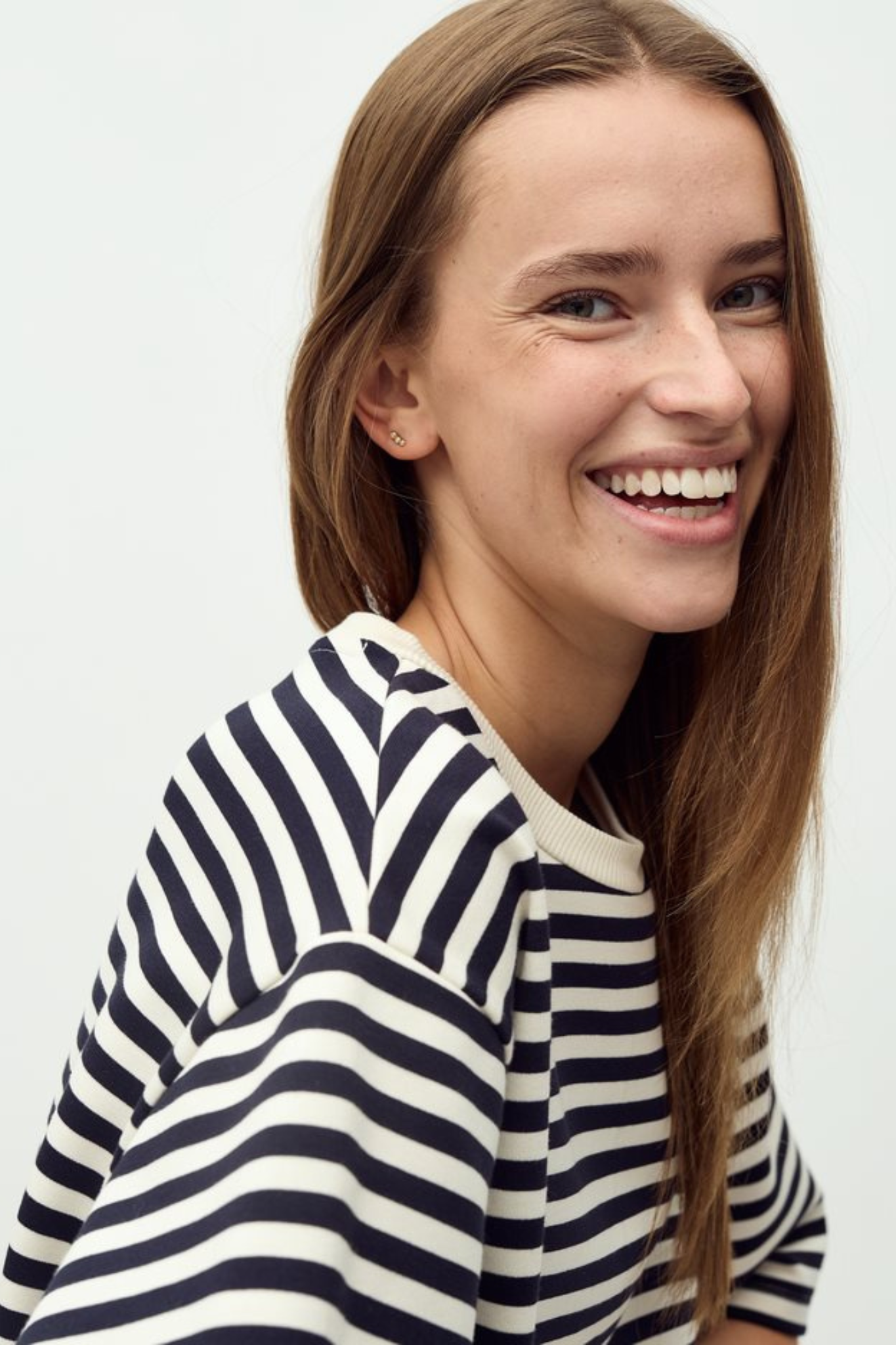 EMRYLIS BETSY STRIPE T-SHIRT - NIGHT SKY SUGAR STRIPE