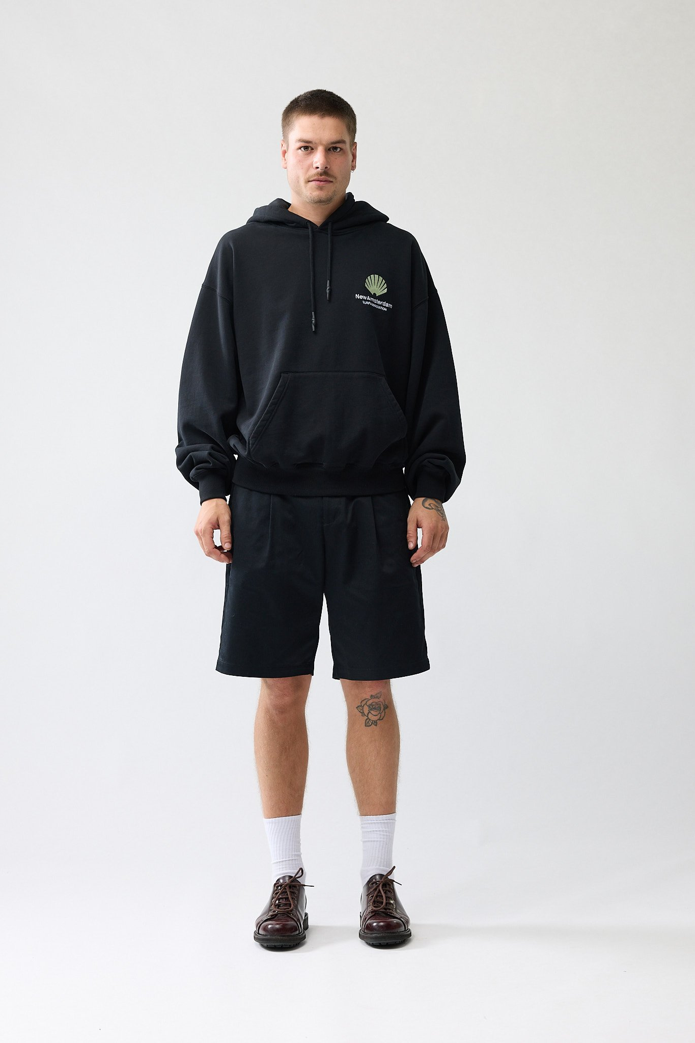 LOGO HOODIE - BLACK/ALMOST AQUA