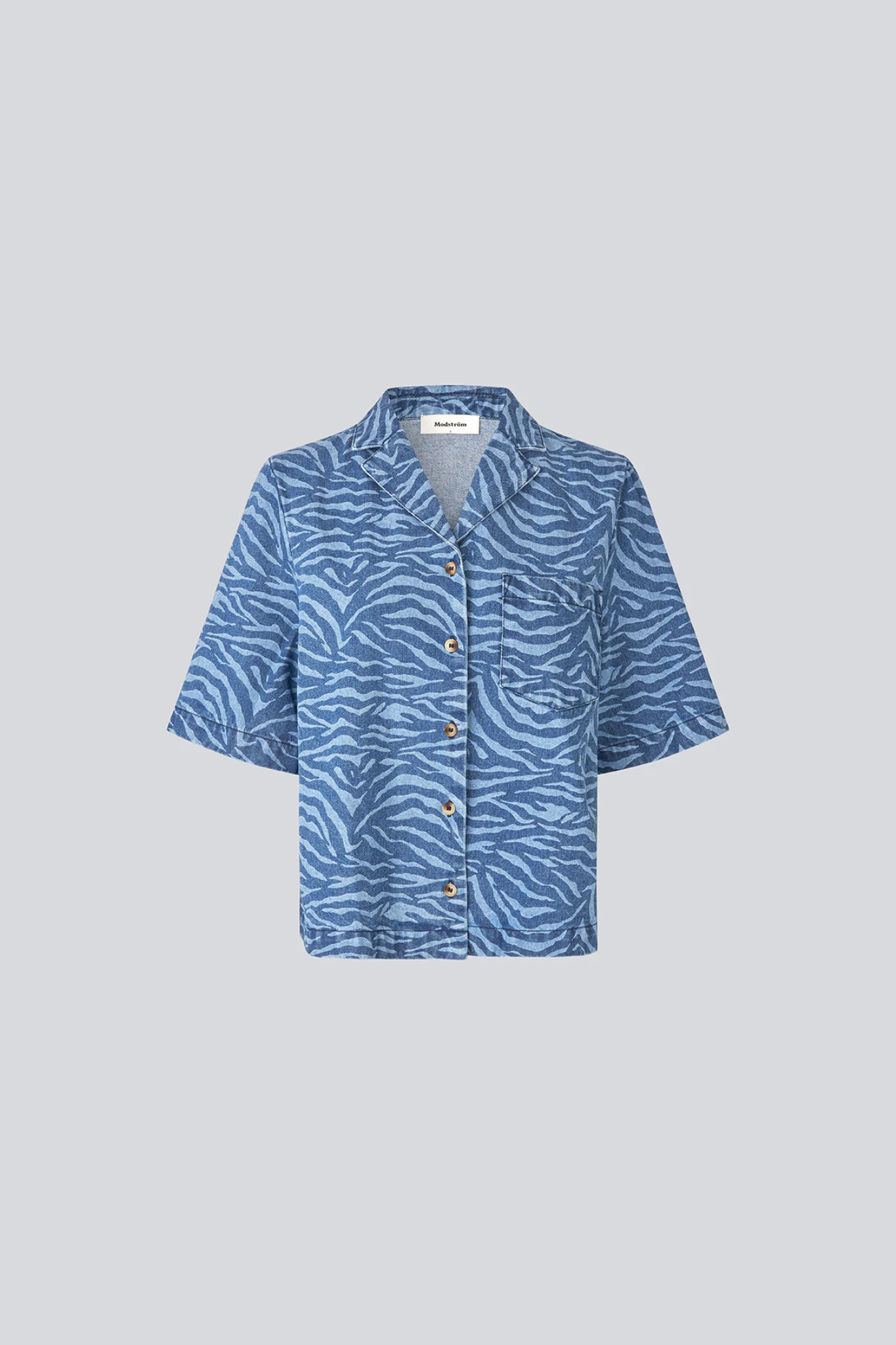 MASE PRINT SS SHIRT - BLUE ZEBRA