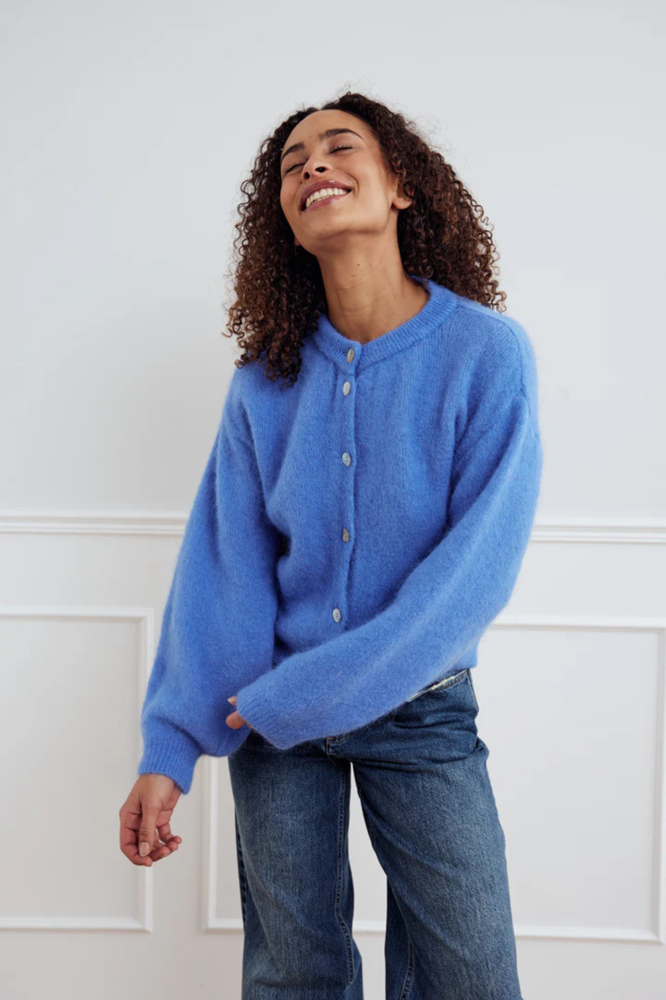 KAE KNIT CARDIGAN - DOVE BLUE