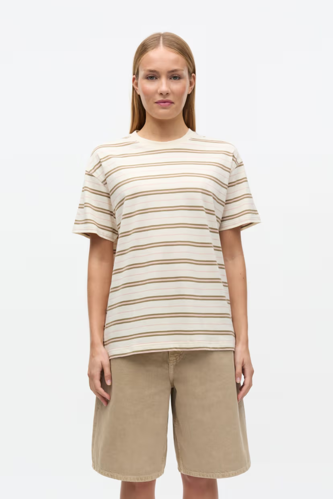 KULLA SS STRIPE T-SHIRT - ROSE CREAM STRIPE