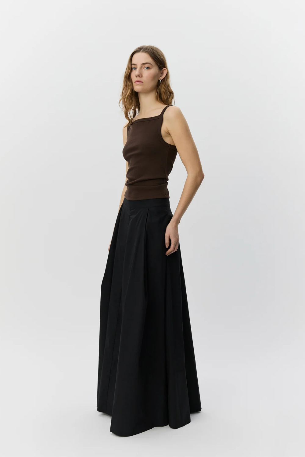 BREE RIB TANK TOP - INTENSE BROWN