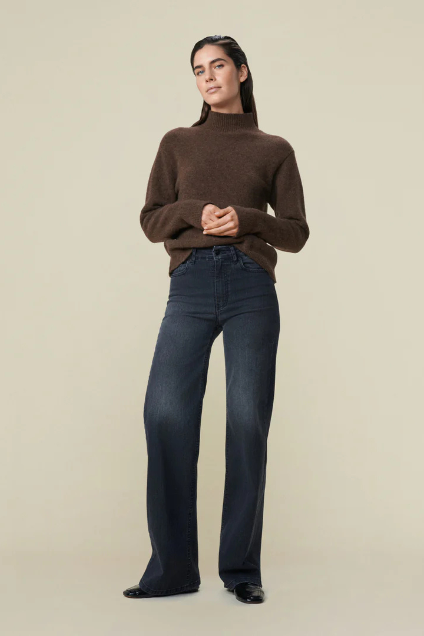 PALAZZO JEANS - ENZYME BLACK