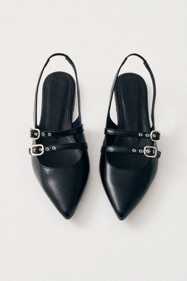 WREN SLINGBACK FLATS SHOES - BLACK