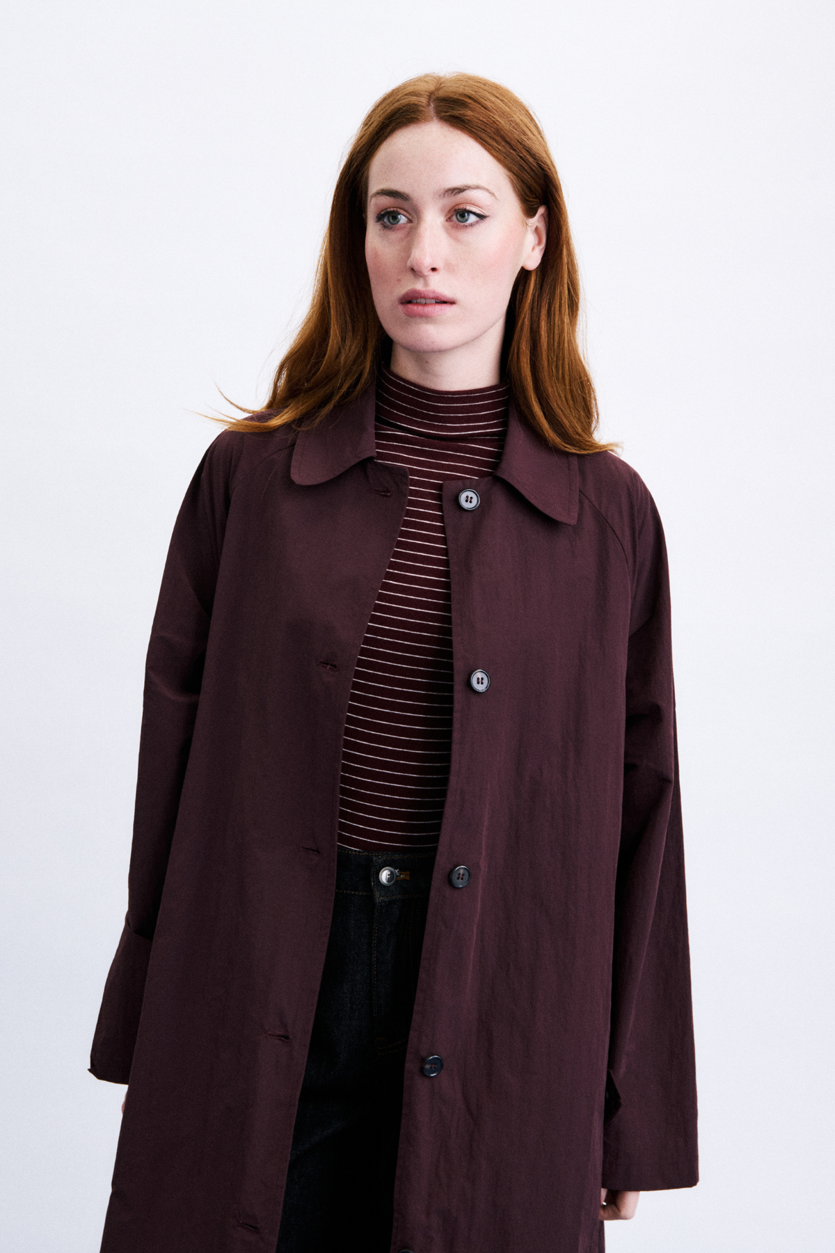 TOMITA TRENCH COAT - BORDEAUX