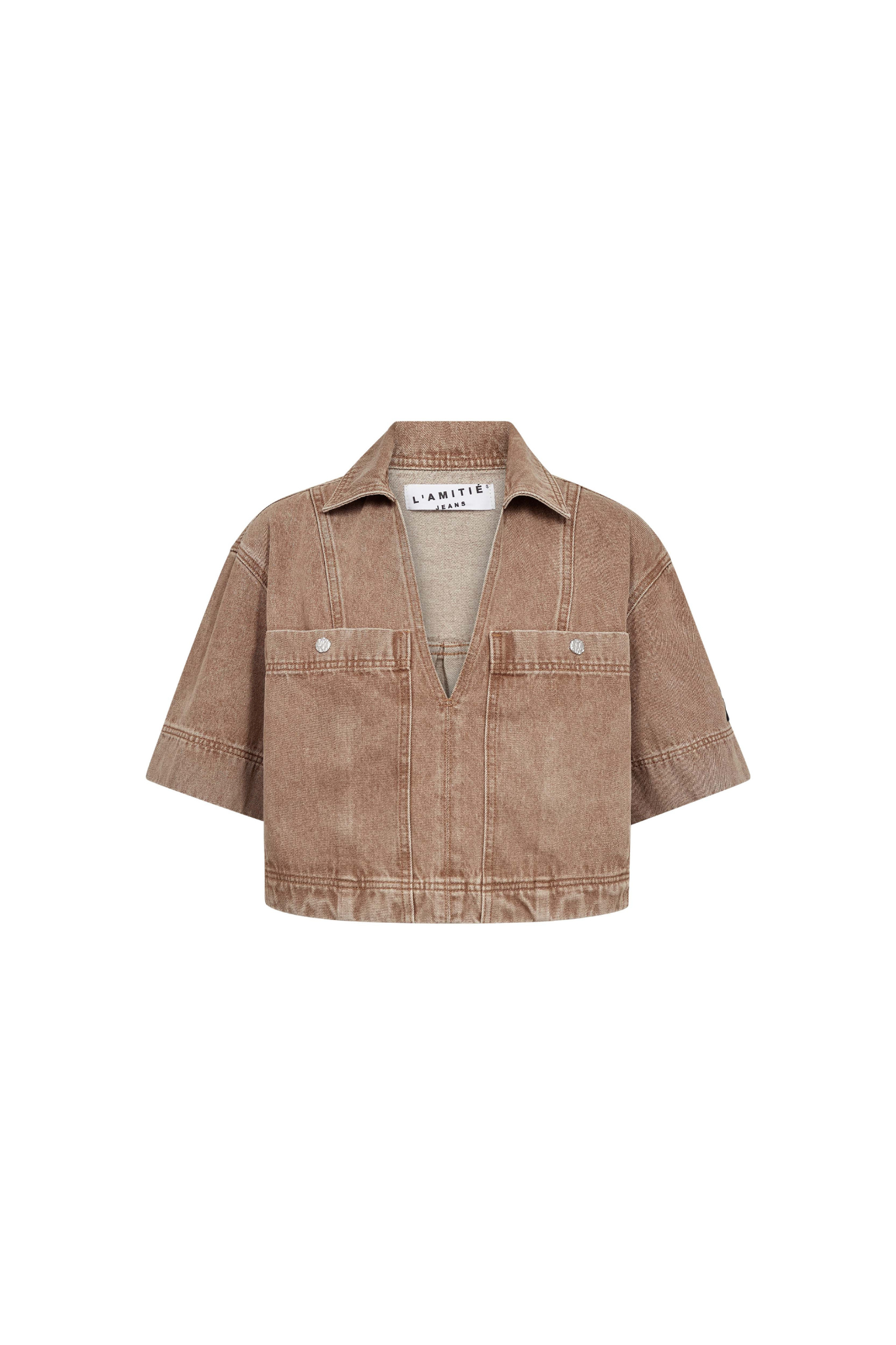DREW DENIM TOP - CAMEL