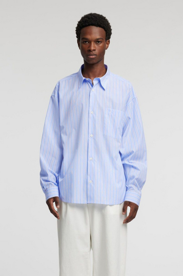 ANRVOLUND POPLIN SHIRT LONG SLEEVE - SKYWAY STRIPES