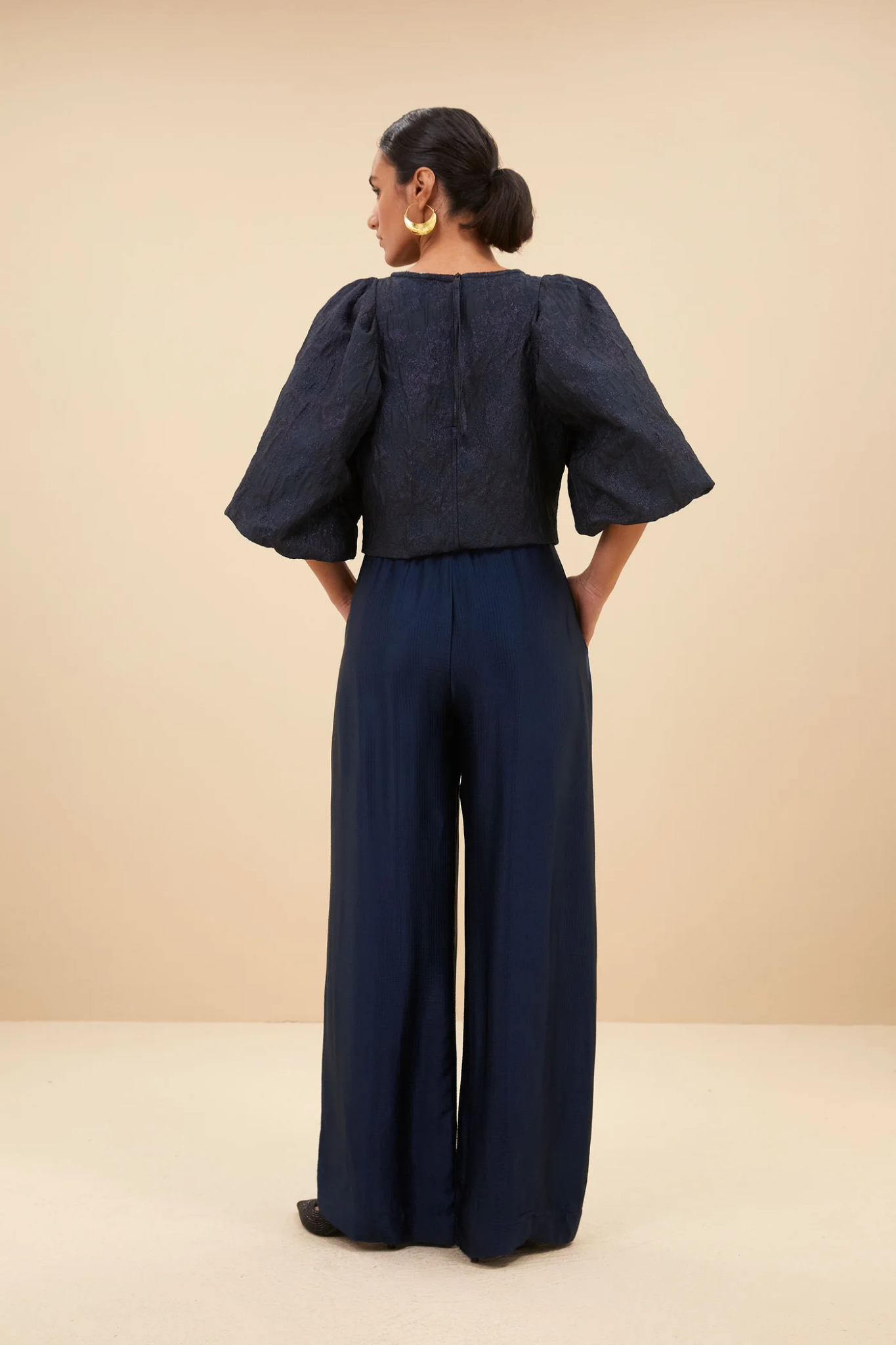ZASU JACQUARD BLOUSE - MIDNIGHT