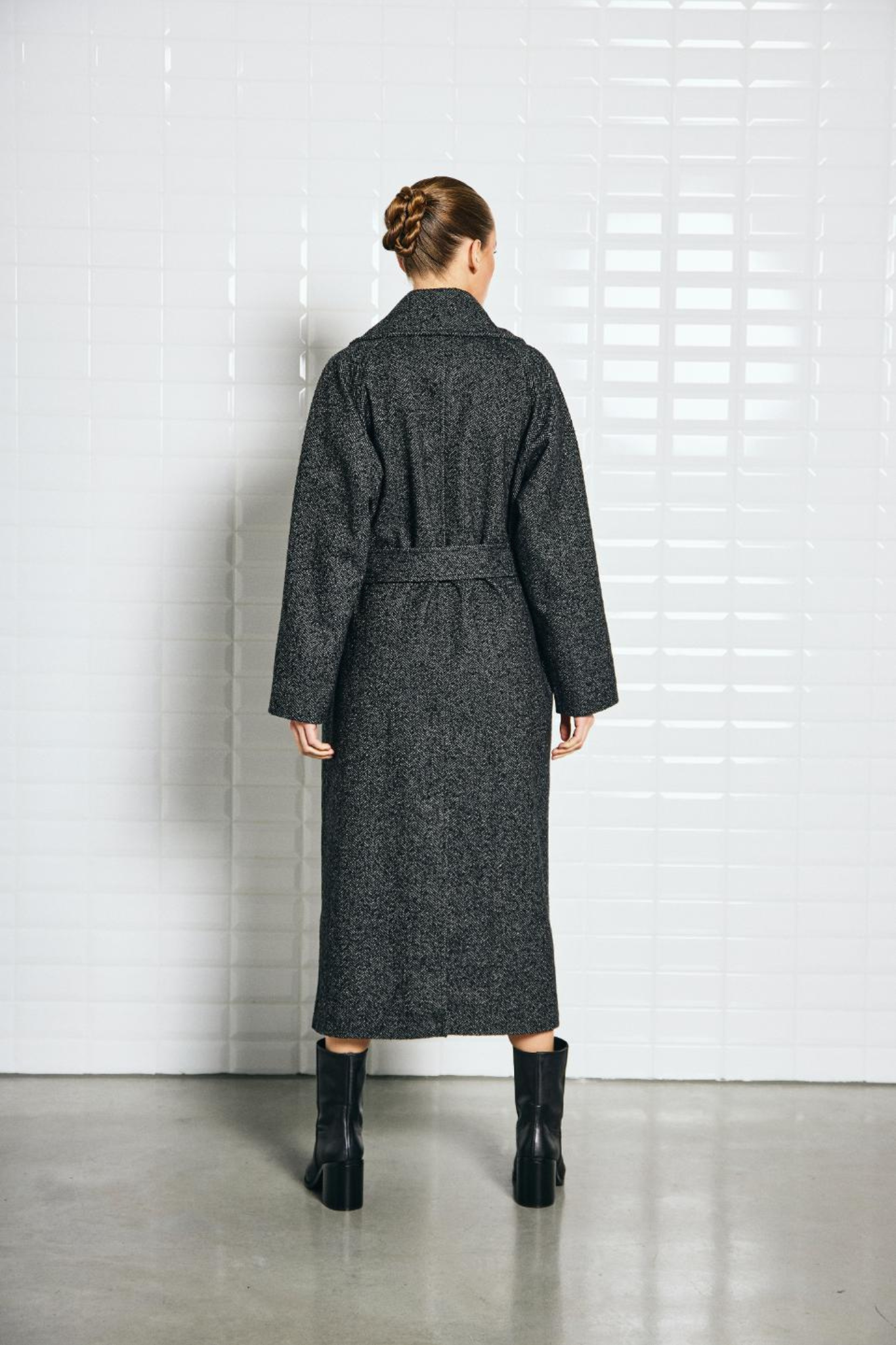 BROOKLYN HERRINGBONE JACKET - BLACK