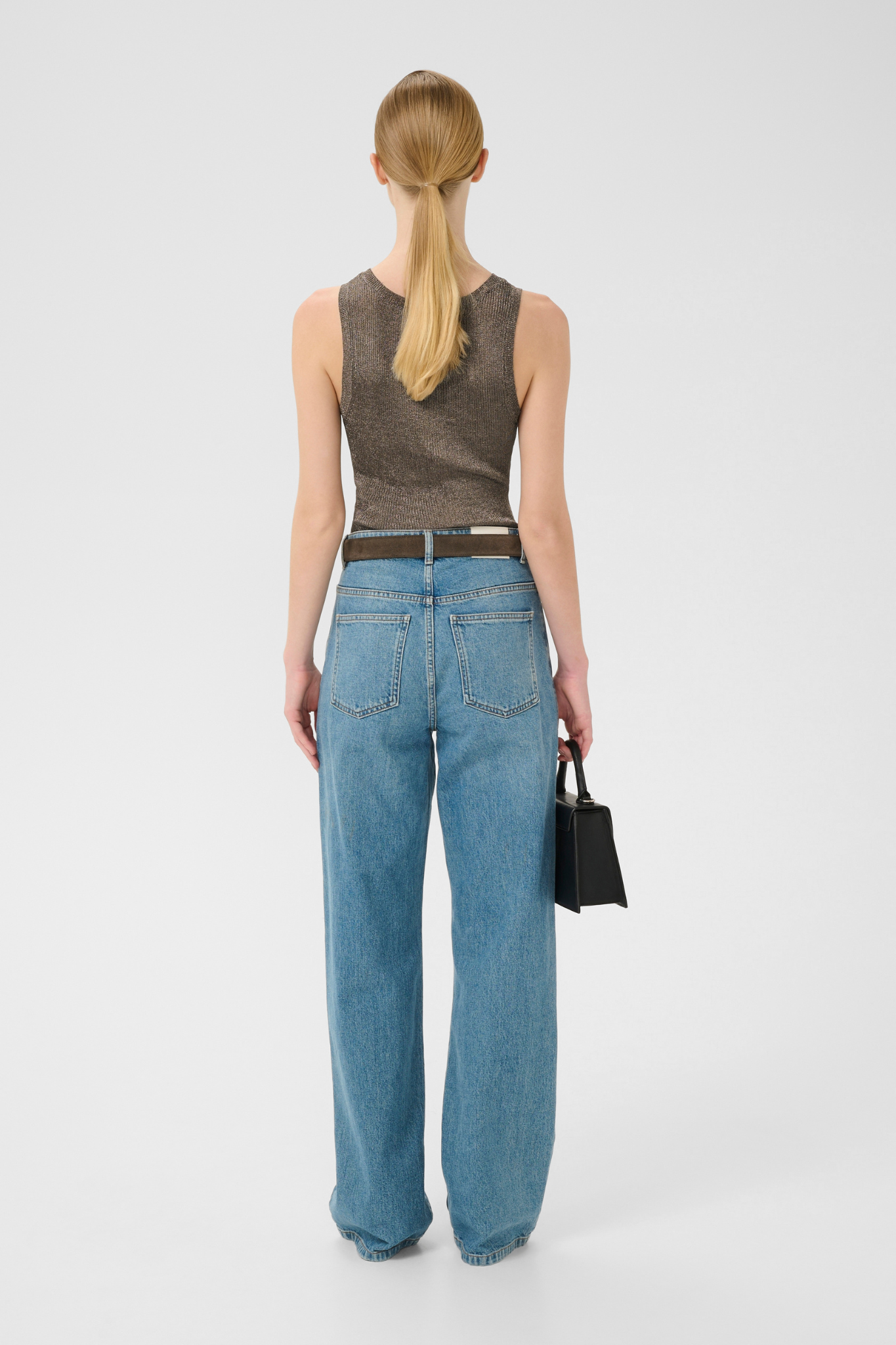 SILVI TANK TOP - WARM GREY METALLIC