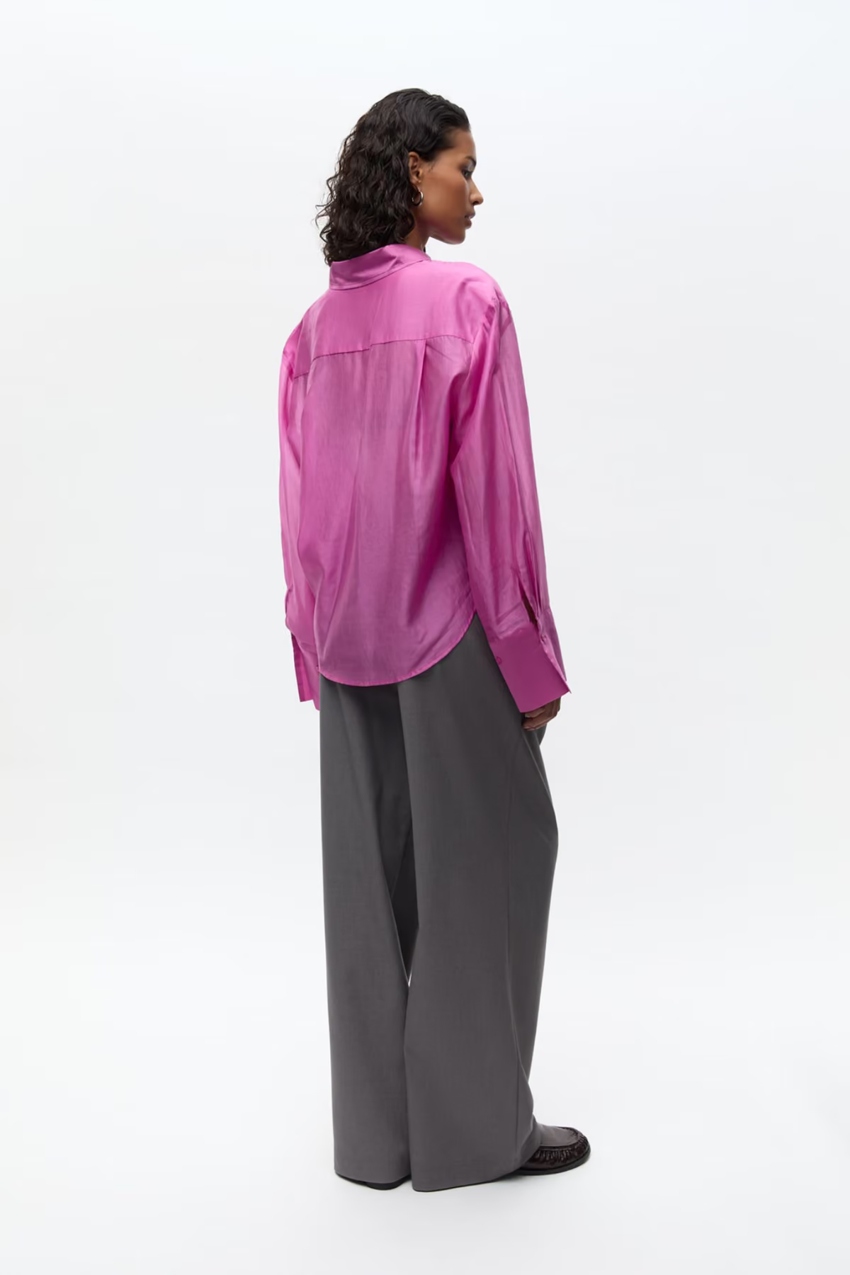 CHEMISE MANCHES LONGUES WEB - ŒILLET ROSE