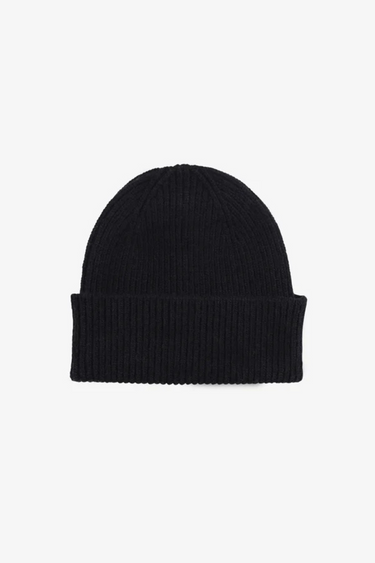 MERINO WOOL BEANIE - DEEP BLACK