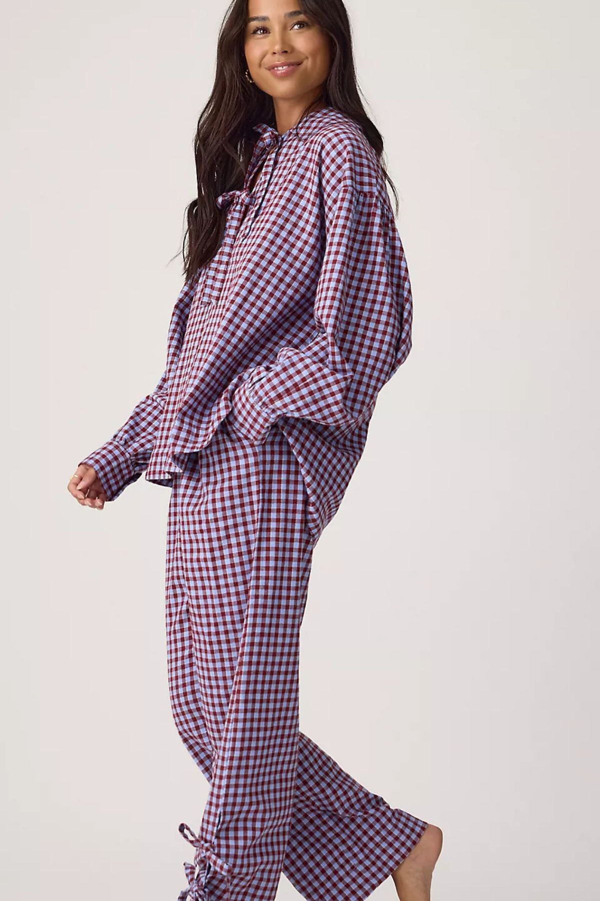 FLOKI PYJAMASJORT IN FLANEL - INDIGO