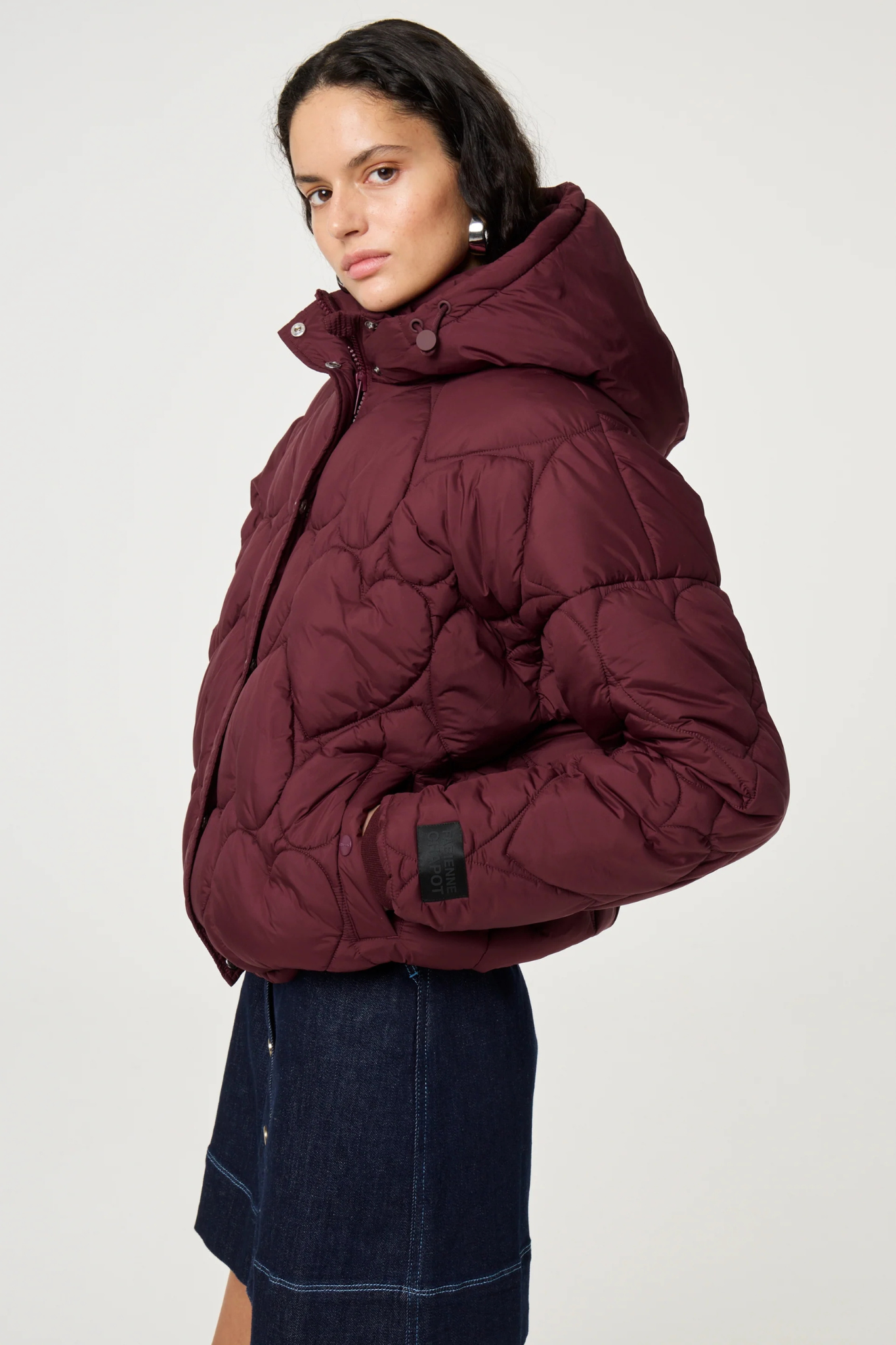 PRISCA PUFFER SWEATER- DEEP BURGUNDY