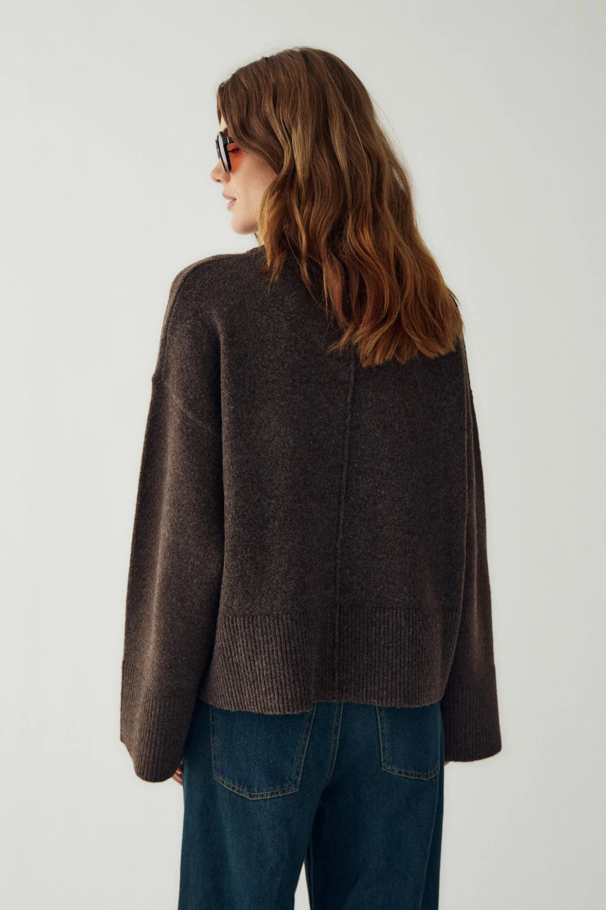 MAIDIE GEBREID VEST - CHOCOLADE MELANGE