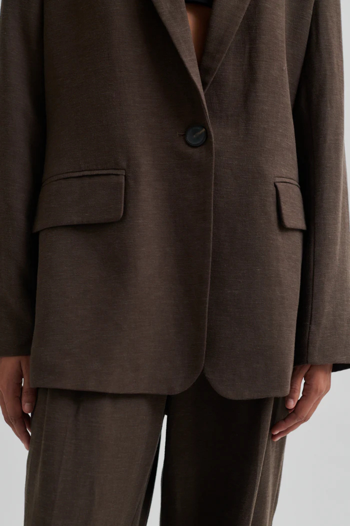 LINO NEW FIT BLAZER - CHOCOLATE BROWN