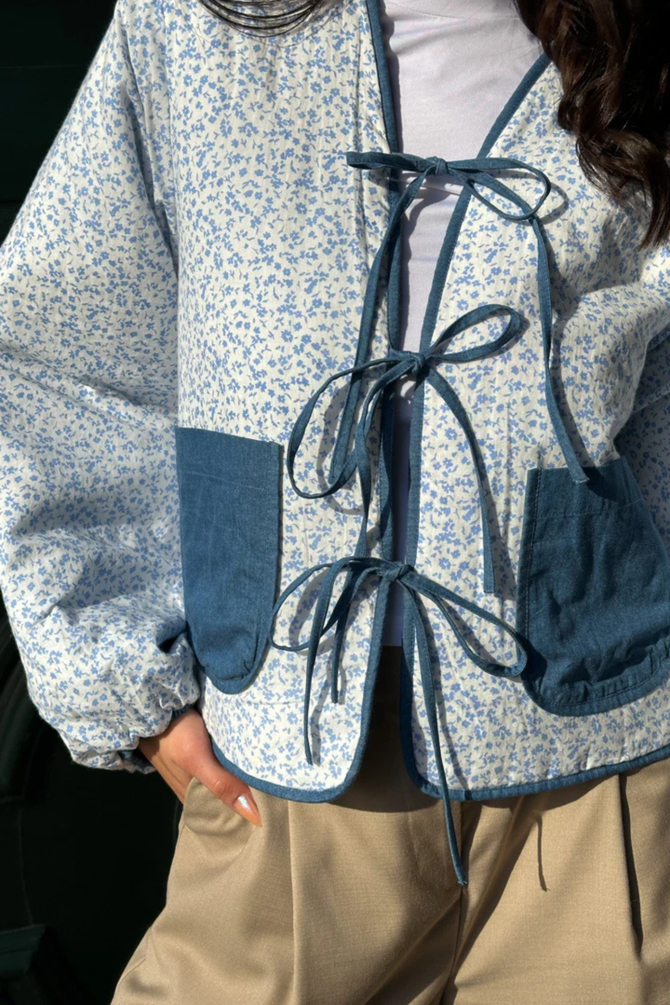 LORI JACKET - CALLA DENIM PRINT