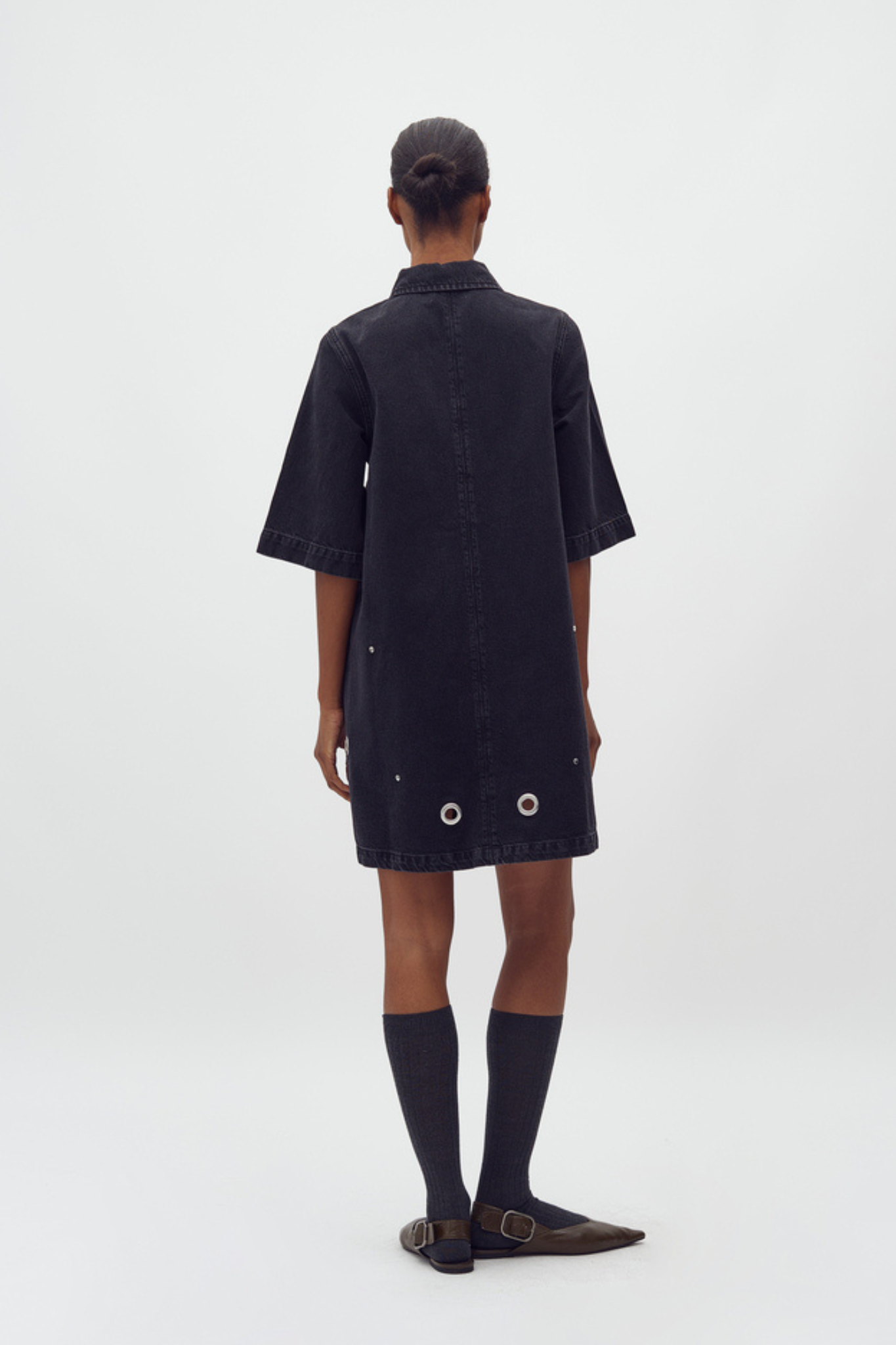 CALAMYA DRESS - BLACK MIDNIGHT WASH