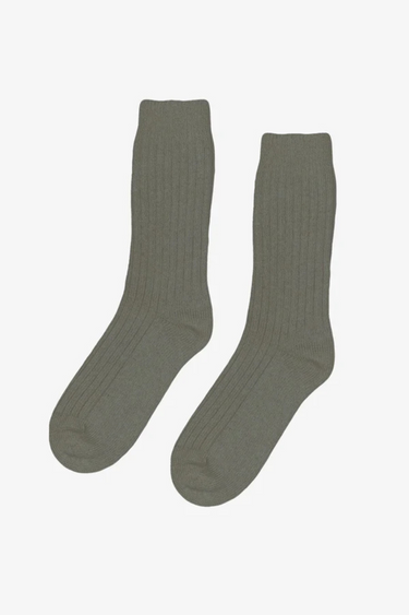 MERINO WOOL BLEND SOCK - DUSTY OLIVE