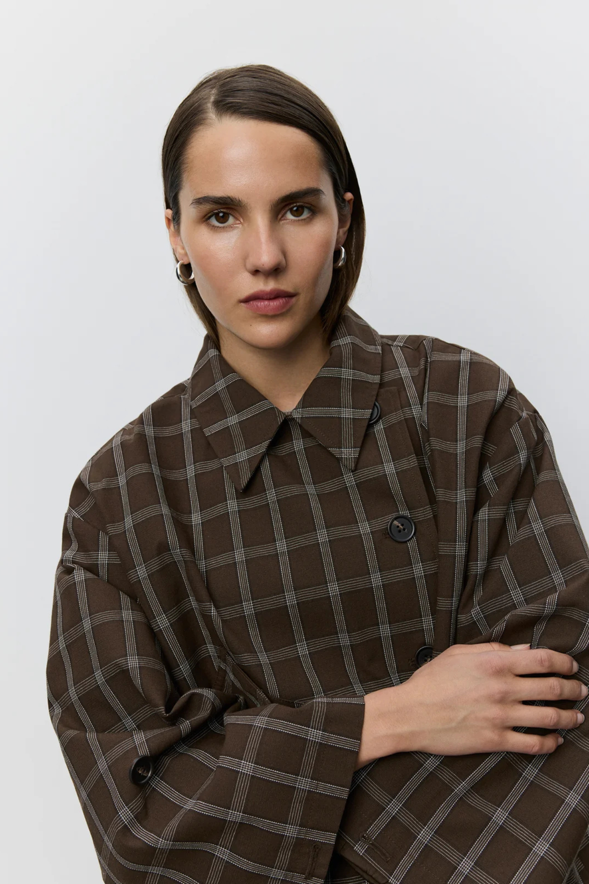 AGATHA JACKET - BROWN CHECK