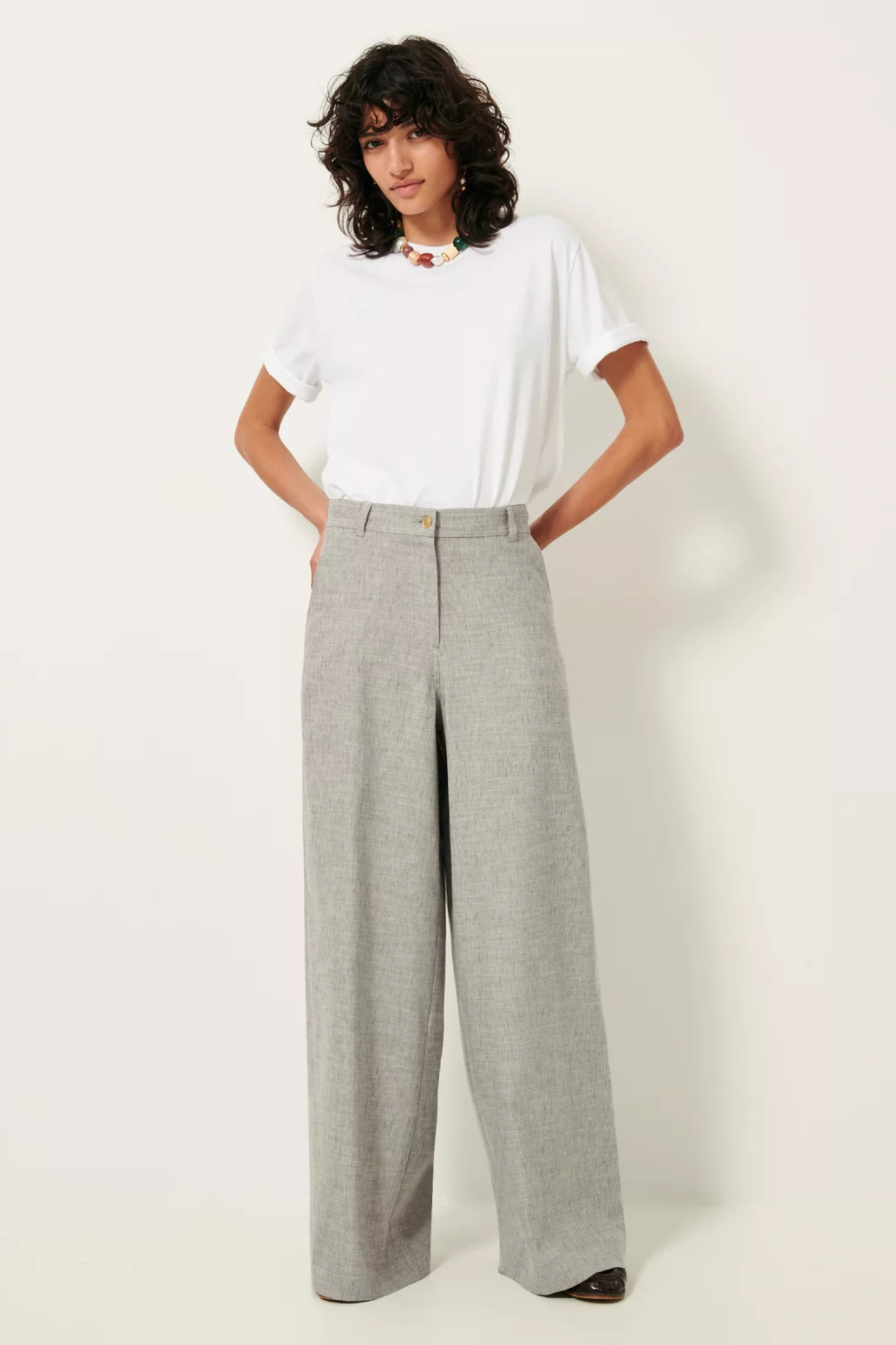 DASUM WIDE PANTS - GREY