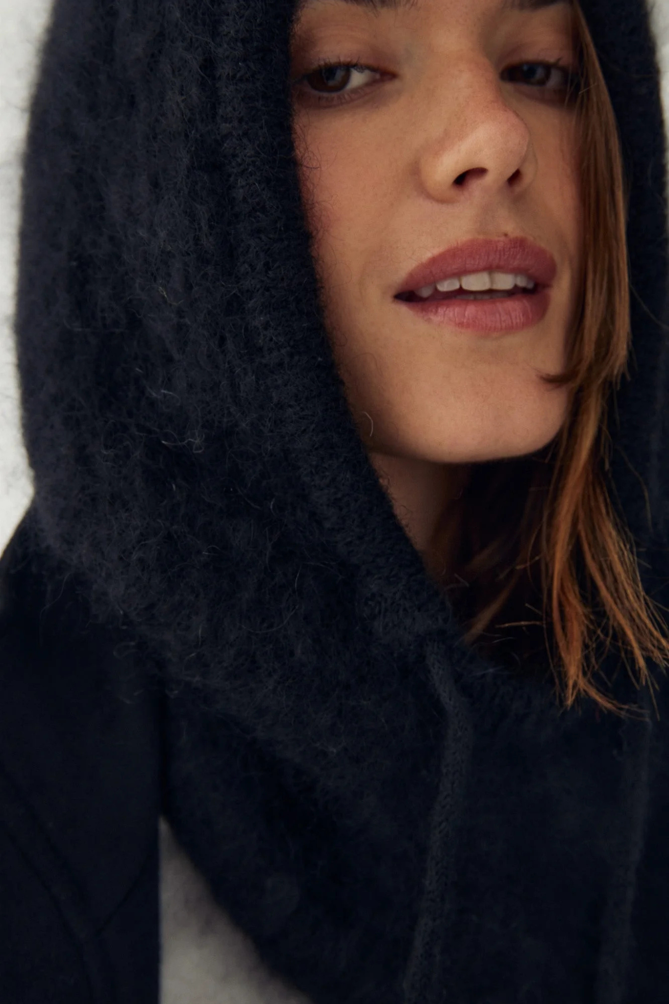 MERLE KNIT BALACLAVA BEANIE - BLACK